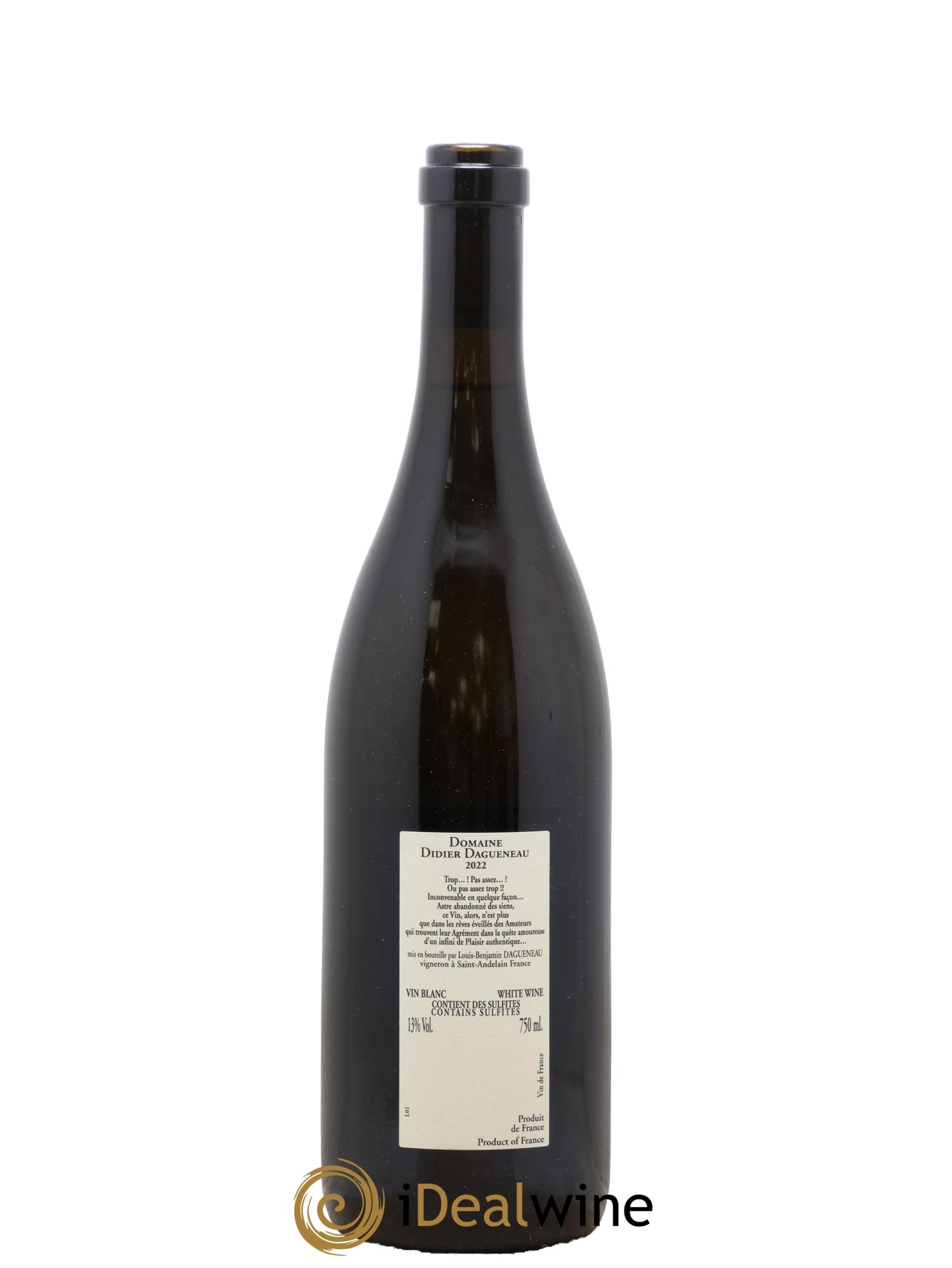 Vin de France (anciennement Pouilly-Fumé) Buisson Renard Dagueneau (Domaine Didier - Louis-Benjamin) 2022 - Lot de 1 bouteille - 1