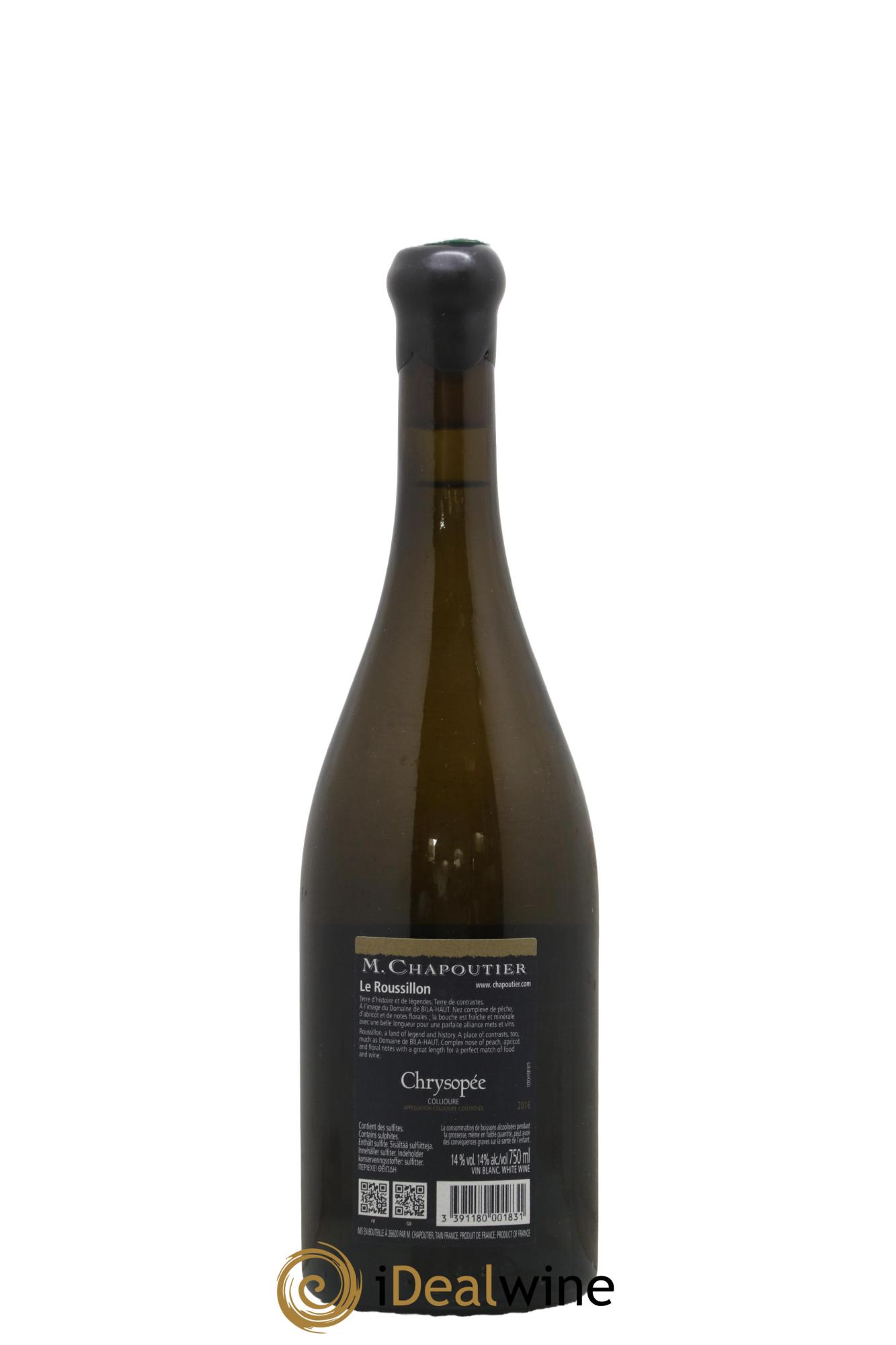 Collioure Bila-Haut (Domaine)  Chrysopee Chapoutier  2016 - Posten von 1 Flasche - 1