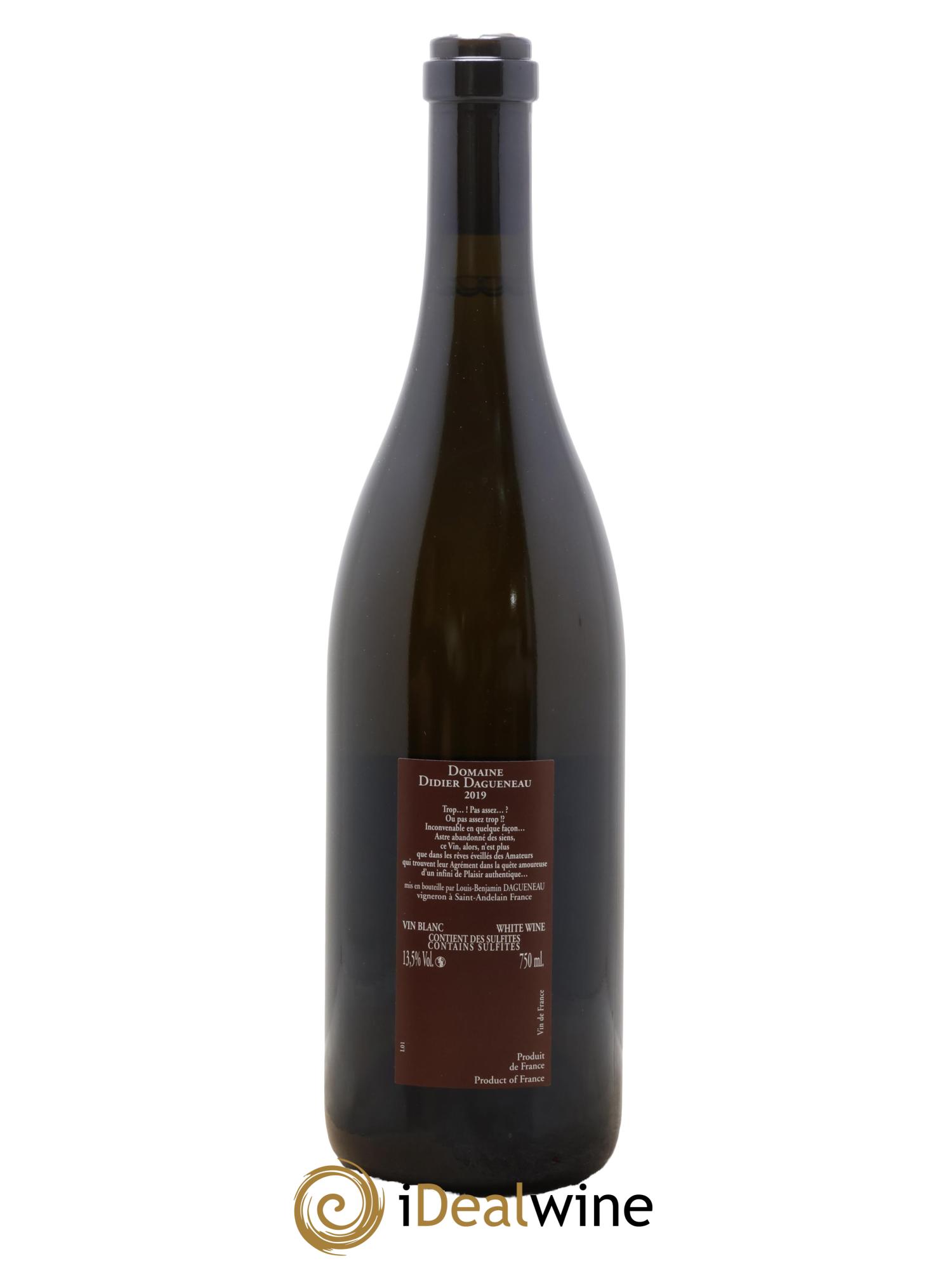 Vin de France (anciennement Pouilly-Fumé) Pur Sang Dagueneau (Domaine Didier - Louis-Benjamin) 2019 - Lot of 1 bottle - 1
