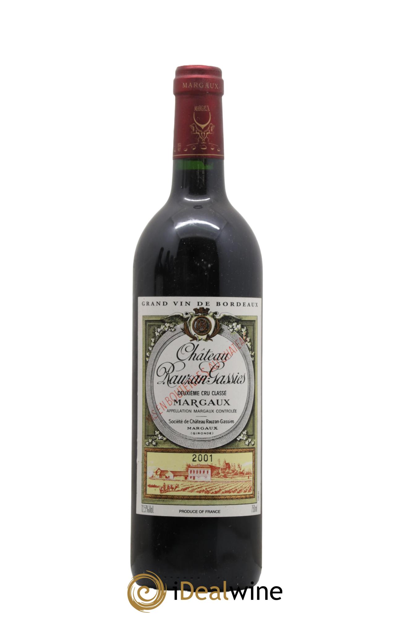 Château Rauzan-Gassies 2ème Grand Cru Classé 2001 - Lotto di 1 bottiglia - 0