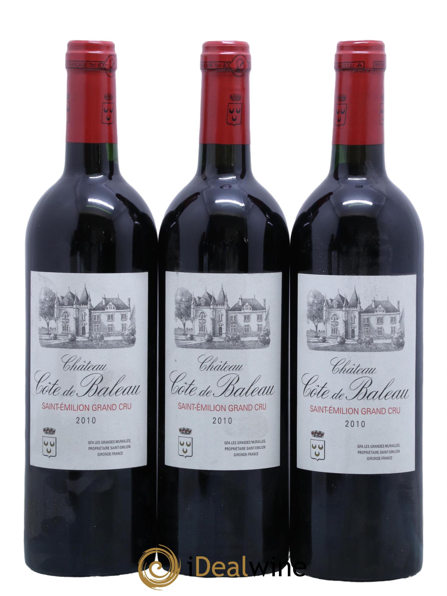 Château Côte de Baleau Grand Cru Classé 2010 - Lot de 3 bouteilles - 0