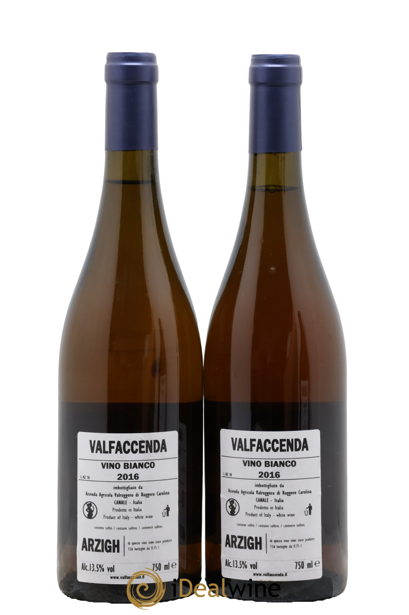 Italie Arzigh Bianco DOCG Valfaccenda Valroggero di Roggero Carolina 2016 - Lot of 2 bottles - 1