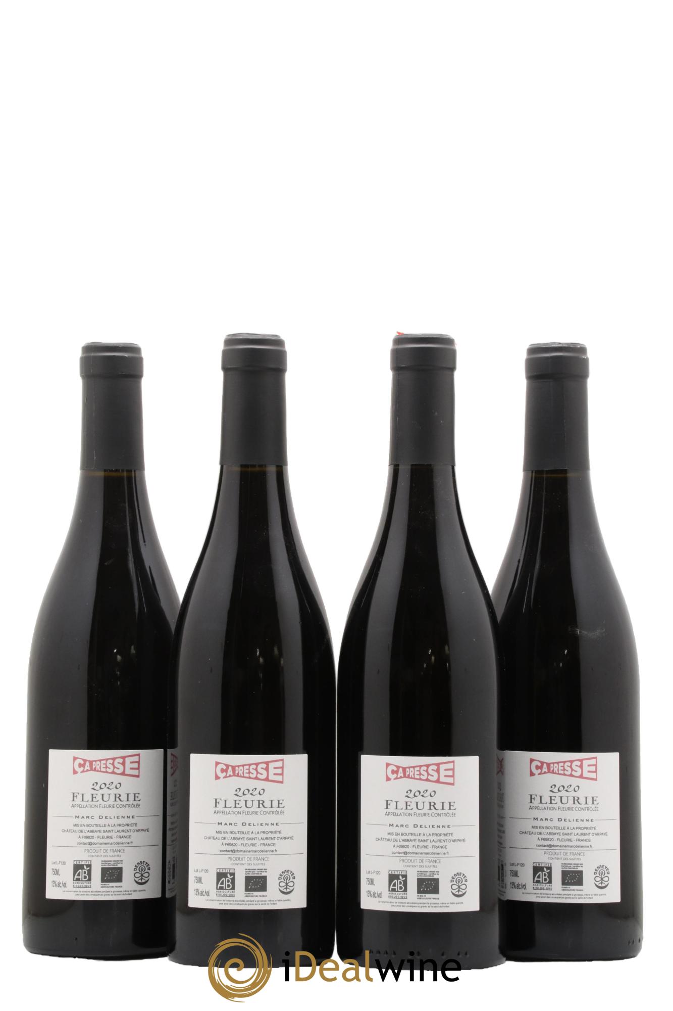 Fleurie Ca Presse Marc Delienne 2020 - Lot de 4 bouteilles - 1