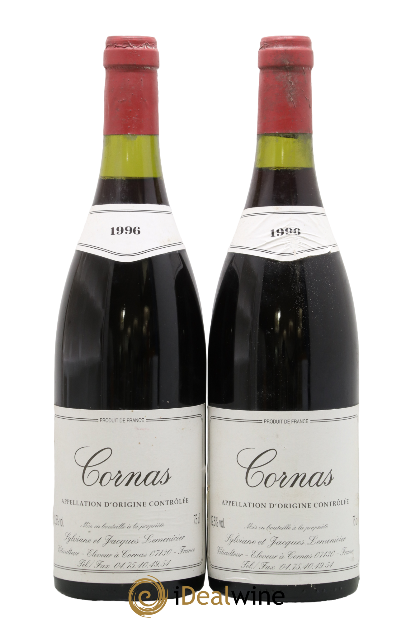 Cornas Sylviane Et Jacques Lemenicier 1996 - Lot de 2 bouteilles - 0