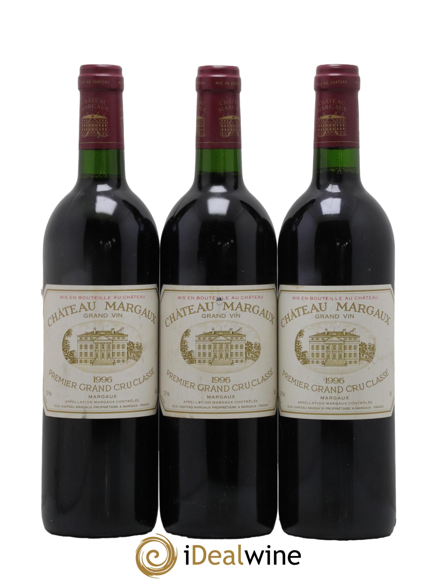 Château Margaux 1er Grand Cru Classé 1996 - Lot de 3 bouteilles - 0