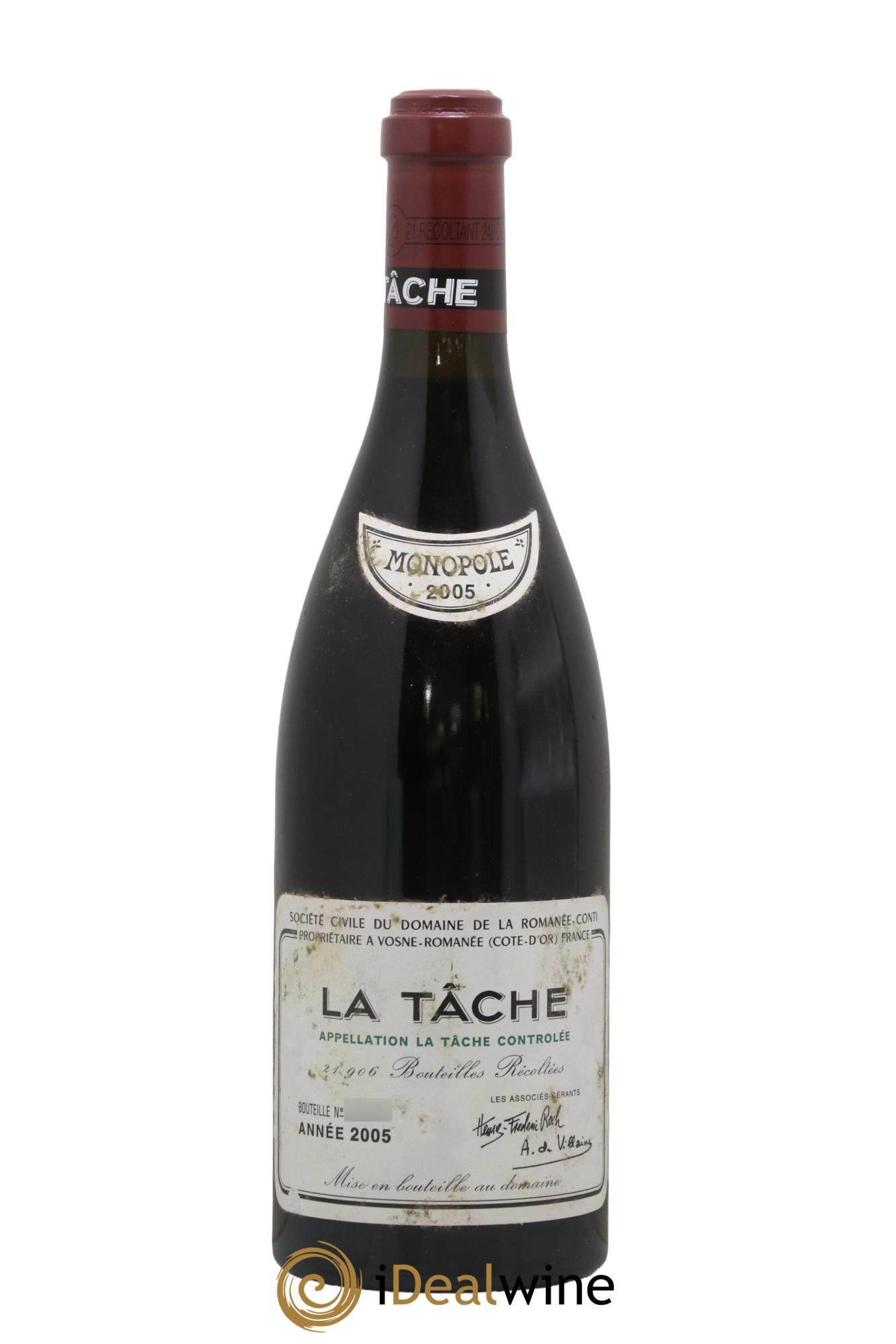 La Tâche Grand Cru Domaine de la Romanée-Conti 2005 - Lot de 1 bouteille - 0