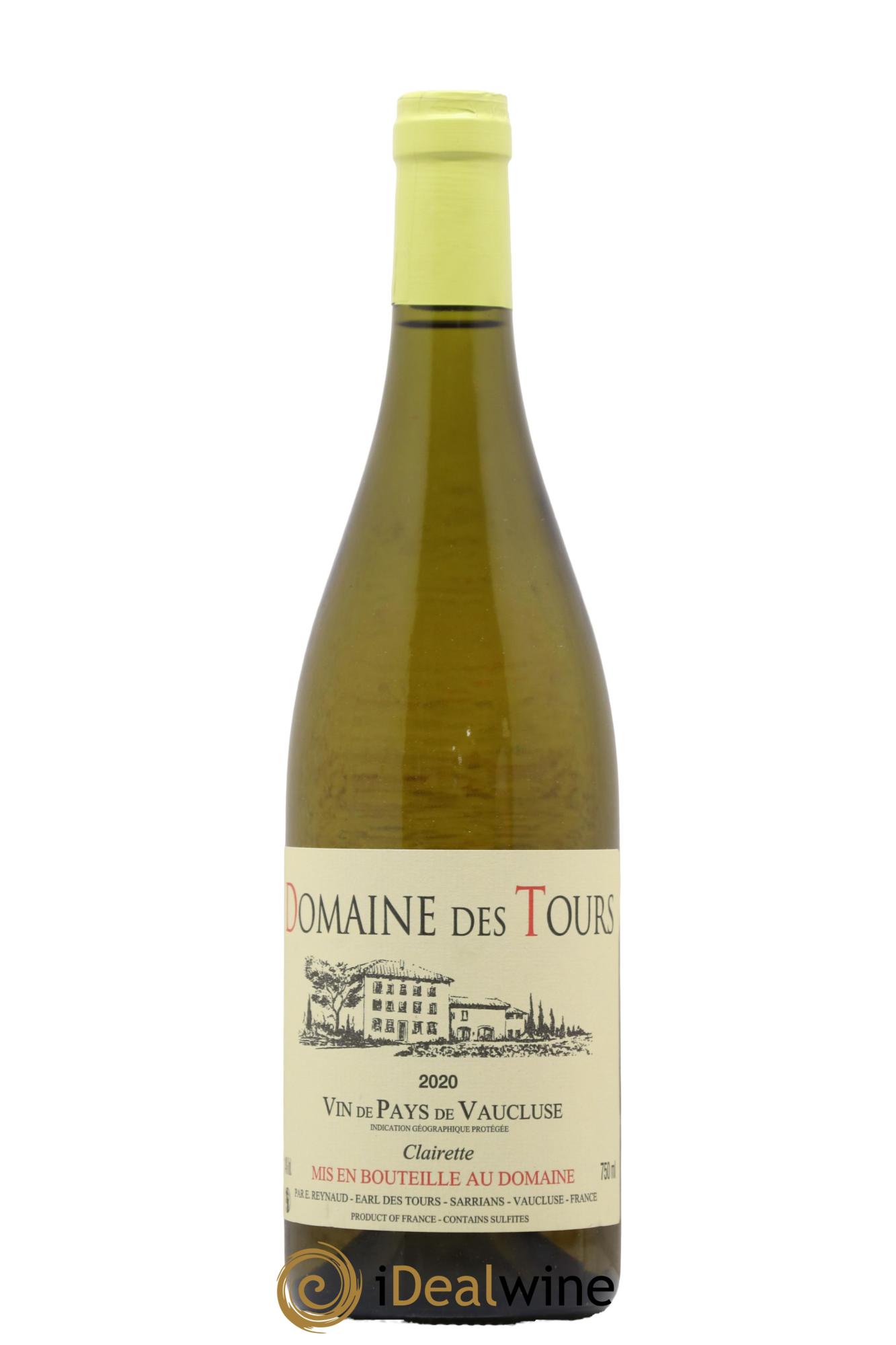 Vaucluse Clairette Domaine des Tours 2020 - Lot de 1 bouteille - 0