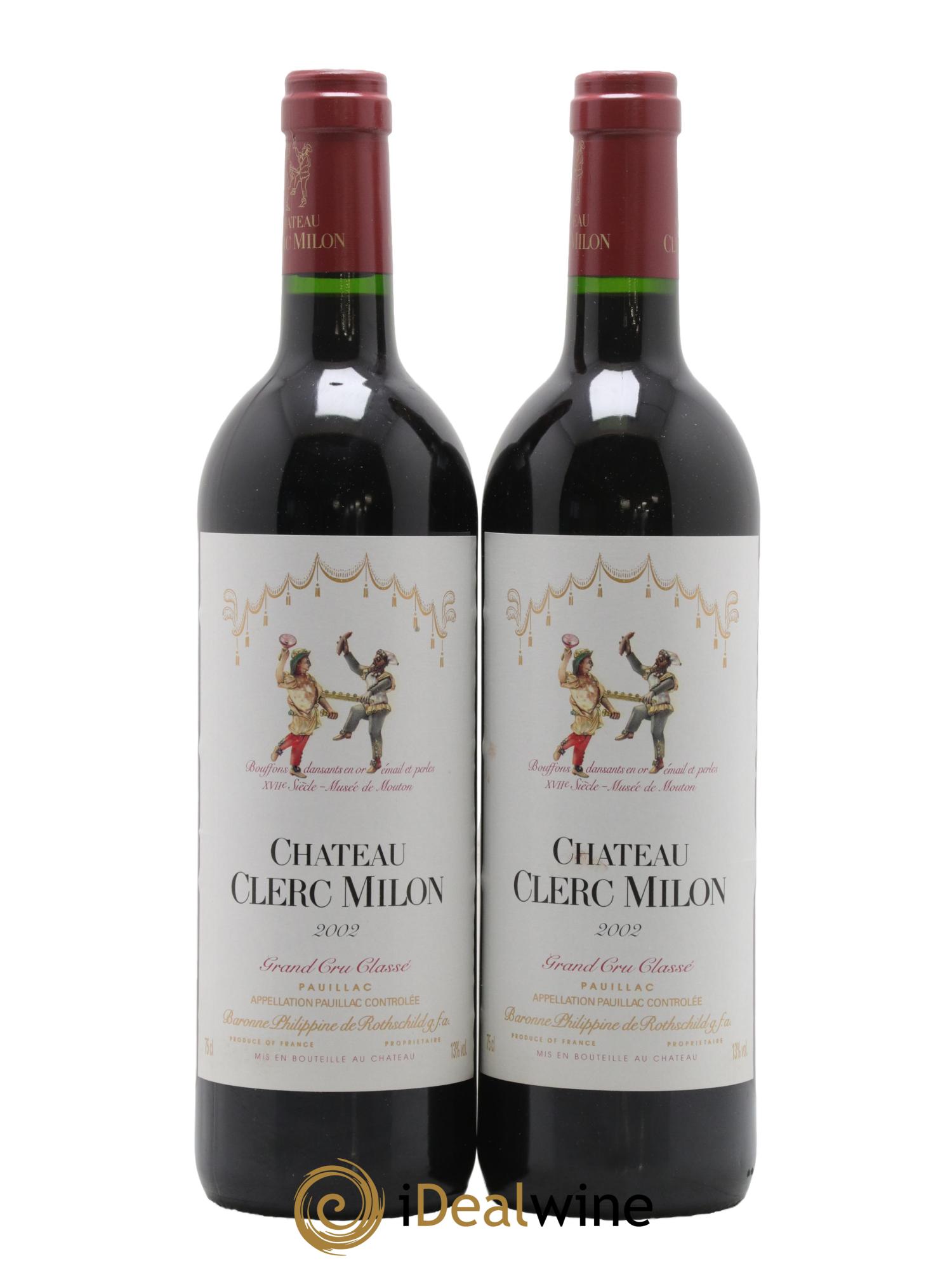 Château Clerc Milon 5ème Grand Cru Classé 2002 - Lot de 2 bouteilles - 0