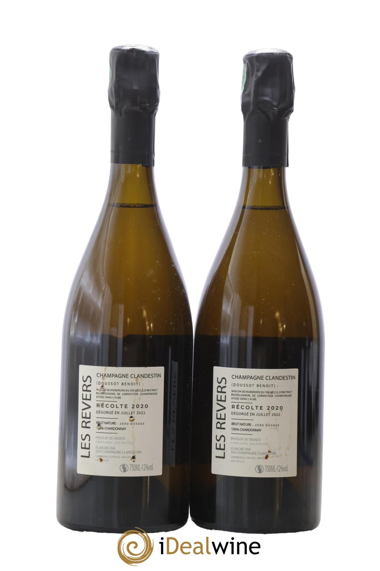 Les Revers Brut Nature Clandestin 2020 - Lotto di 2 bottiglie - 1