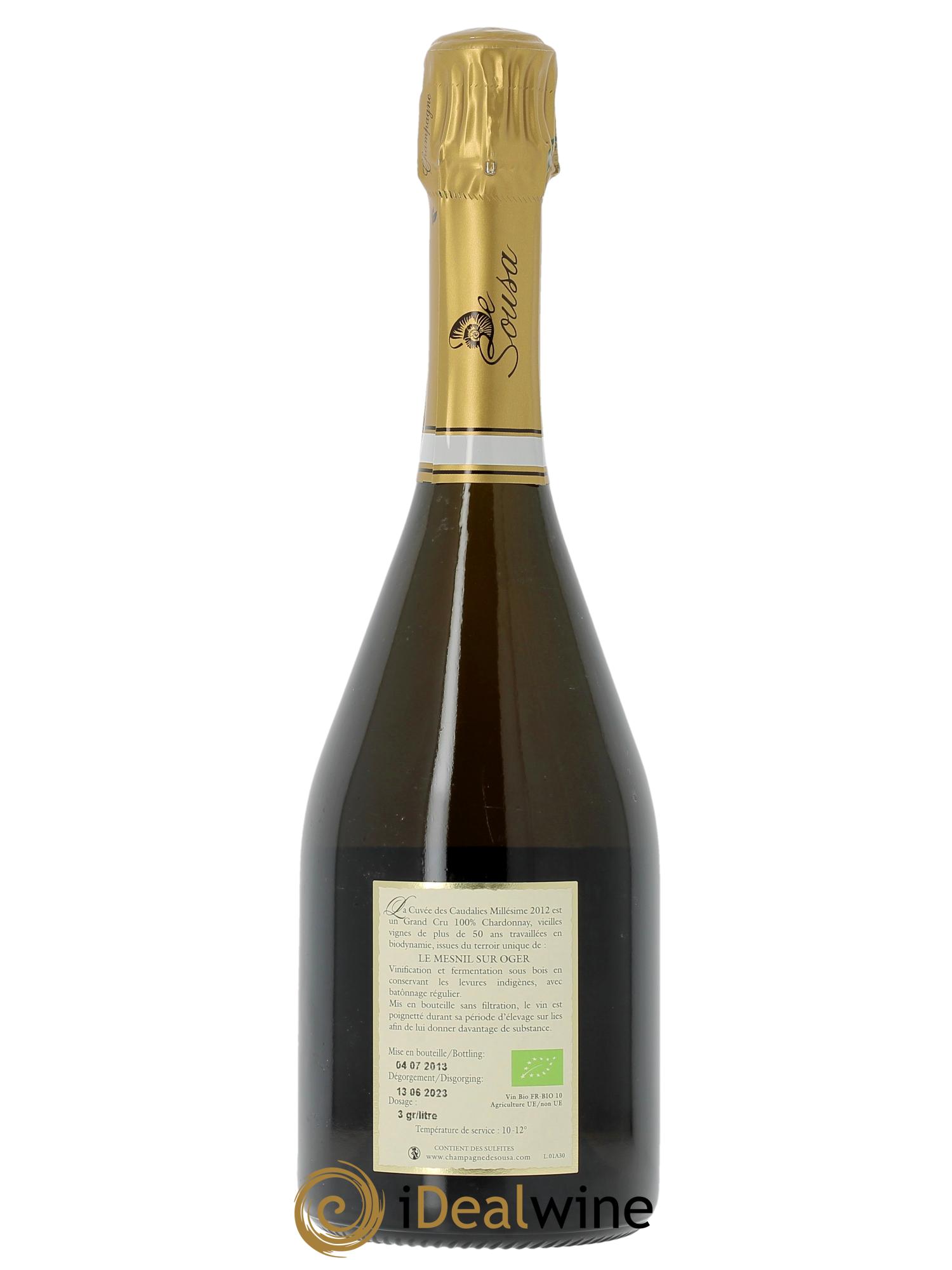 Cuvée des Caudalies Le Mesnil Les Chétillons Grand Cru Extra-Brut De Sousa  2012 - Lot of 1 bottle - 1