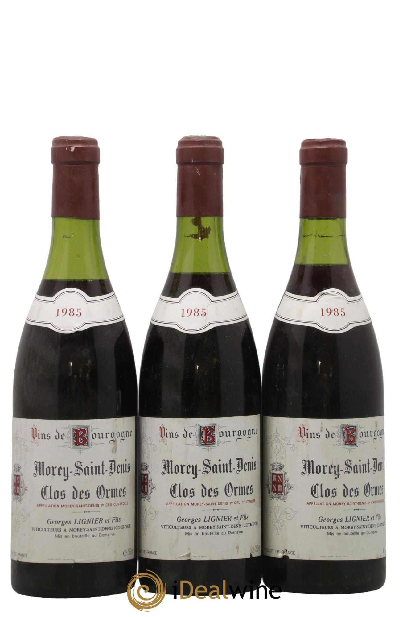 Morey Saint-Denis Clos des Ormes Georges Lignier (Domaine) 1985 - Posten von 3 Flaschen - 0