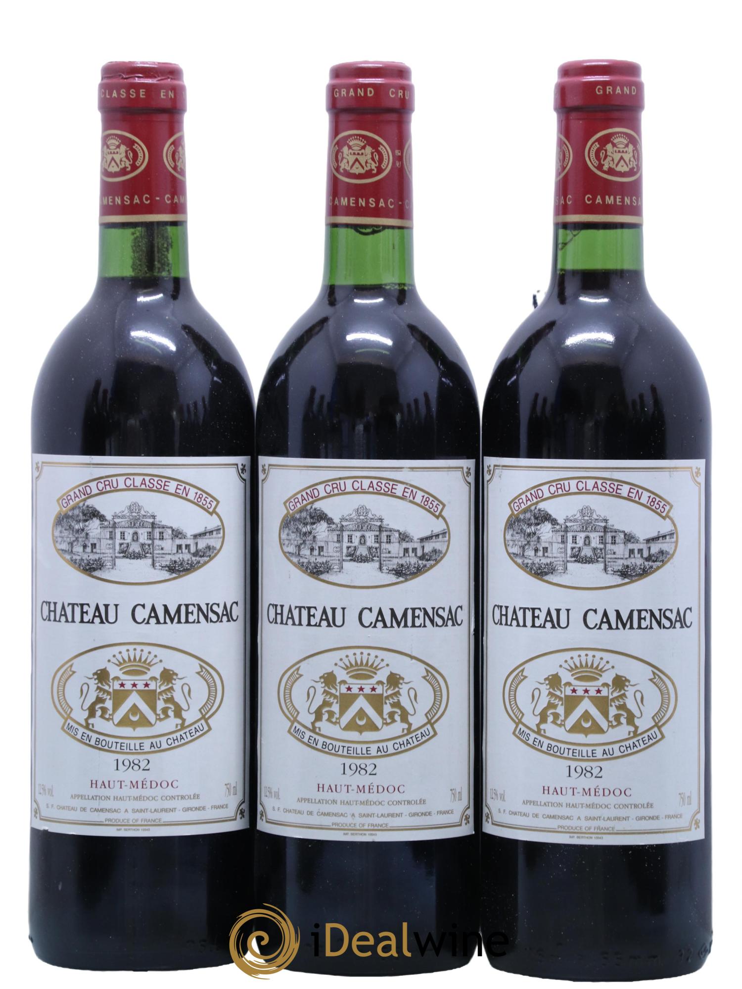 Château Camensac 5ème Grand Cru Classé 1982 - Lot de 3 bouteilles - 0