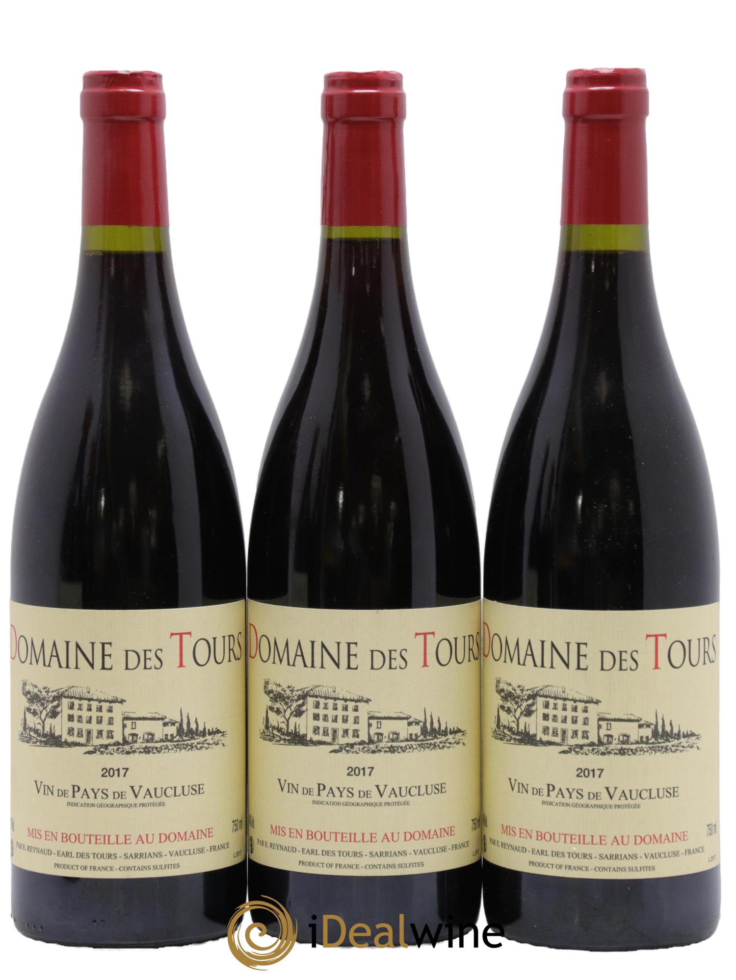 Vaucluse (Vin de Pays de Vaucluse) Domaine des Tours Emmanuel Reynaud 2017 - Lot de 3 bouteilles - 0