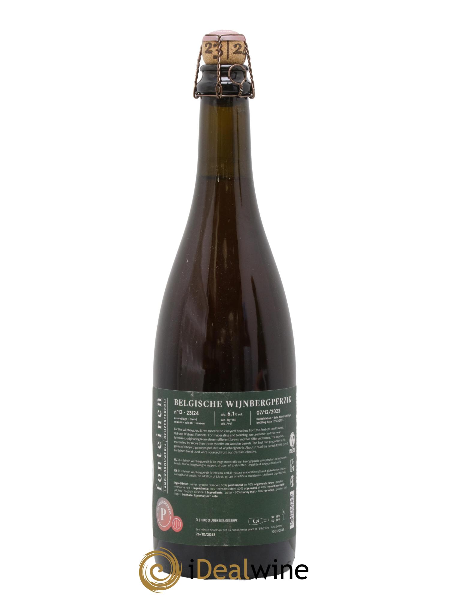 Bière 3 Fonteinen Belgische Wijnbergperzik (Pêche Wijnberg belge) (season 23|24) Blend n° 13 - Lot de 1 bouteille - 1