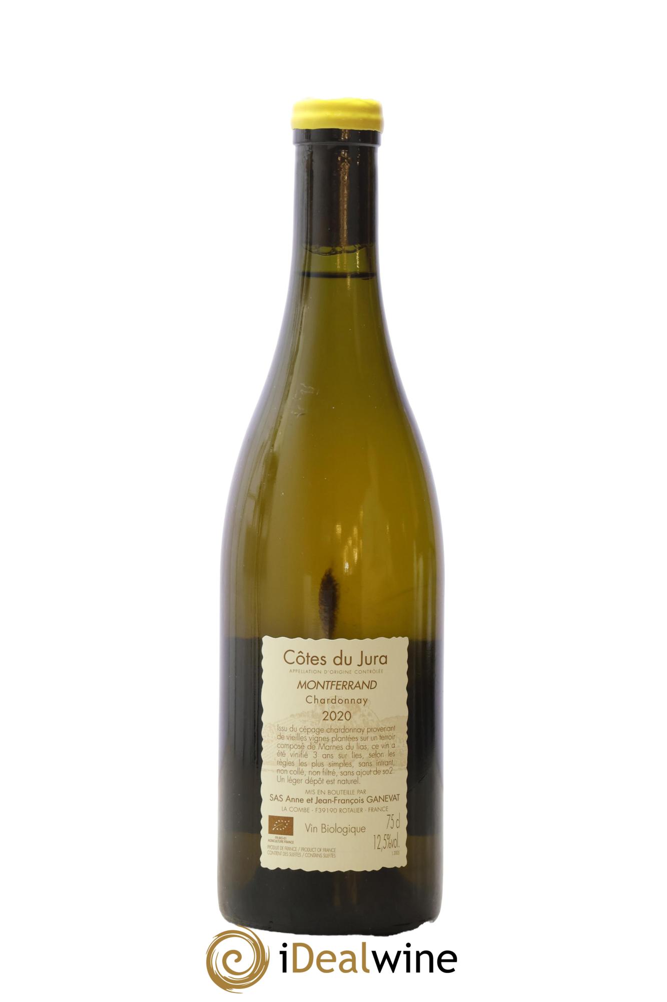 Côtes du Jura Montferrand chardonnay Anne et Jean François Ganevat 2020 - Lot de 1 bouteille - 1
