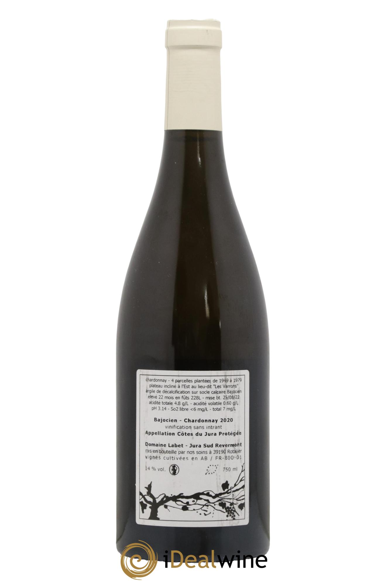 Côtes du Jura Chardonnay Bajocien Romain - Julien - Charline Labet 2020 - Lot de 1 bouteille - 1