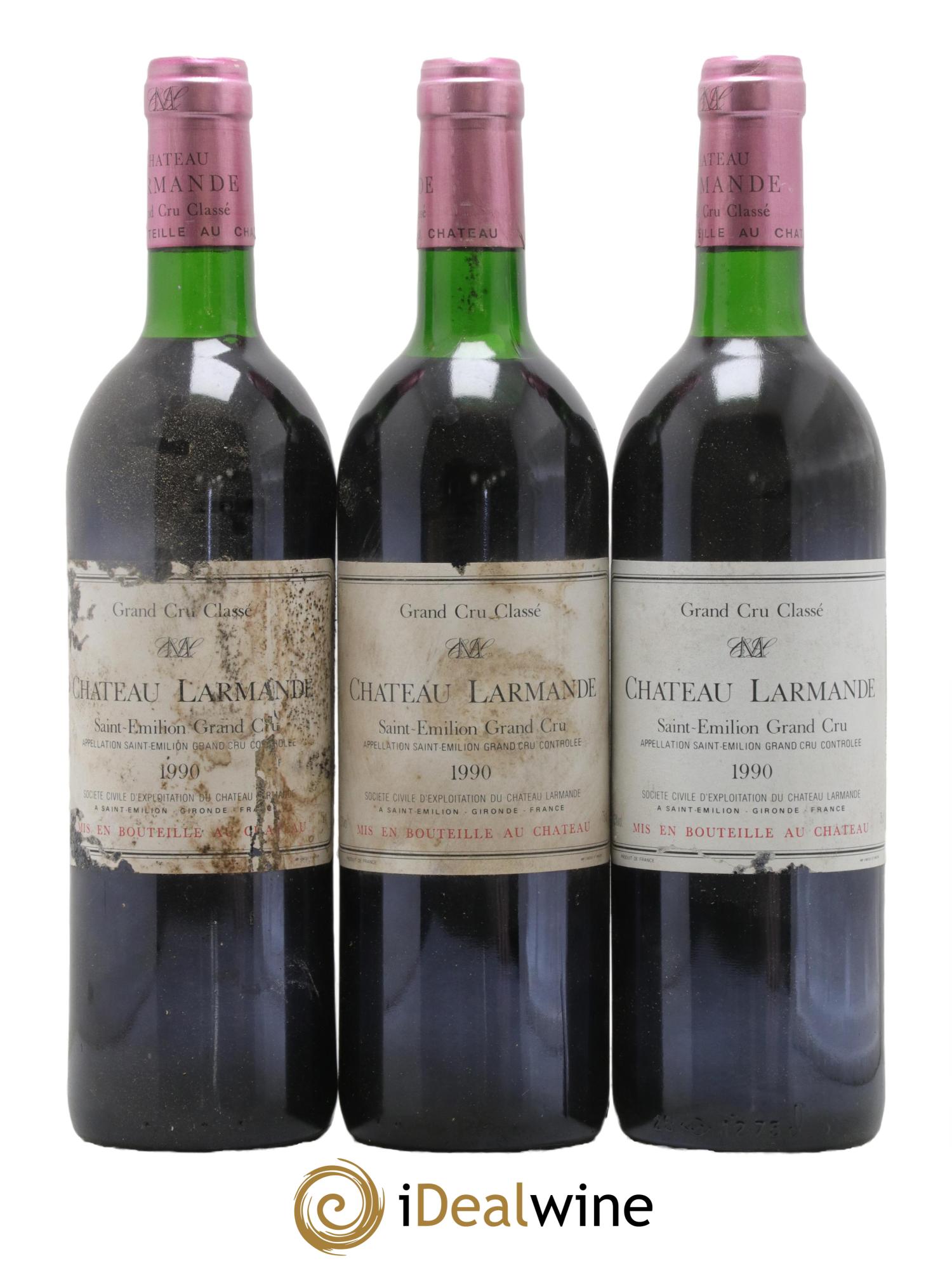 Château Larmande Grand Cru Classé 1990 - Lot of 3 bottles - 0
