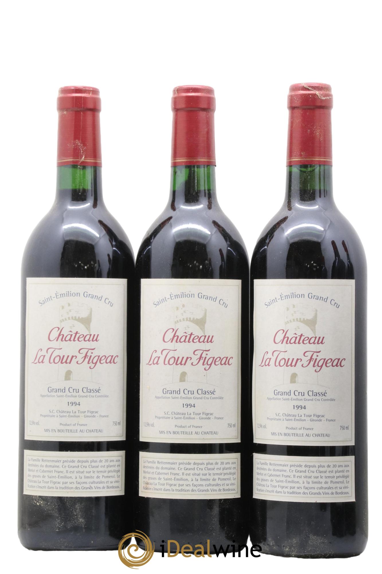 Château la Tour Figeac Grand Cru Classé 1994 - Lot de 6 bouteilles - 1