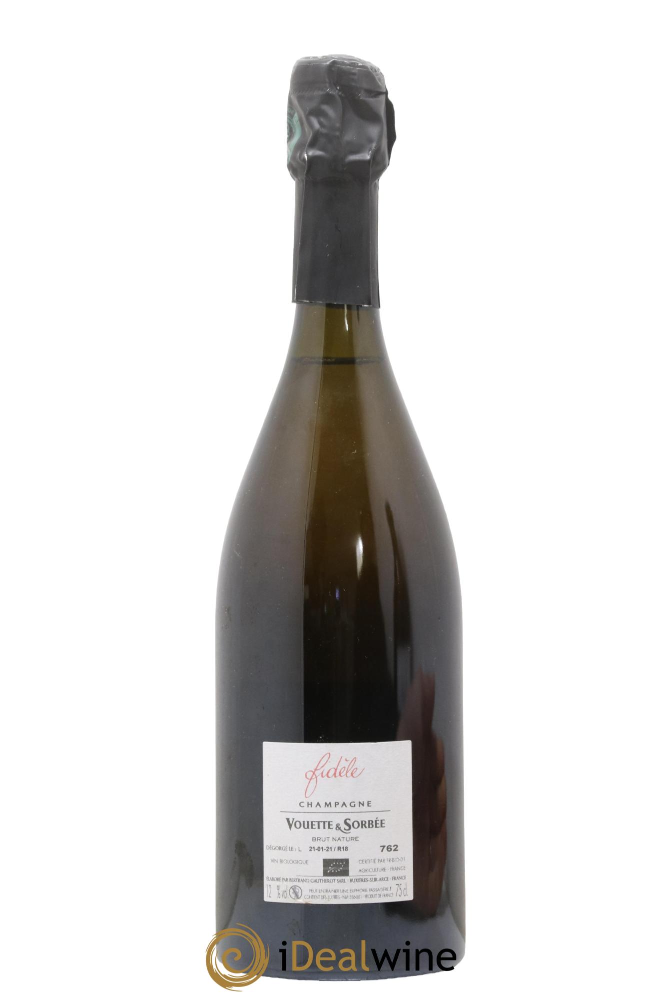 Fidèle Blanc de Noirs  Vouette et Sorbée 2018 - Lot de 1 bouteille - 1