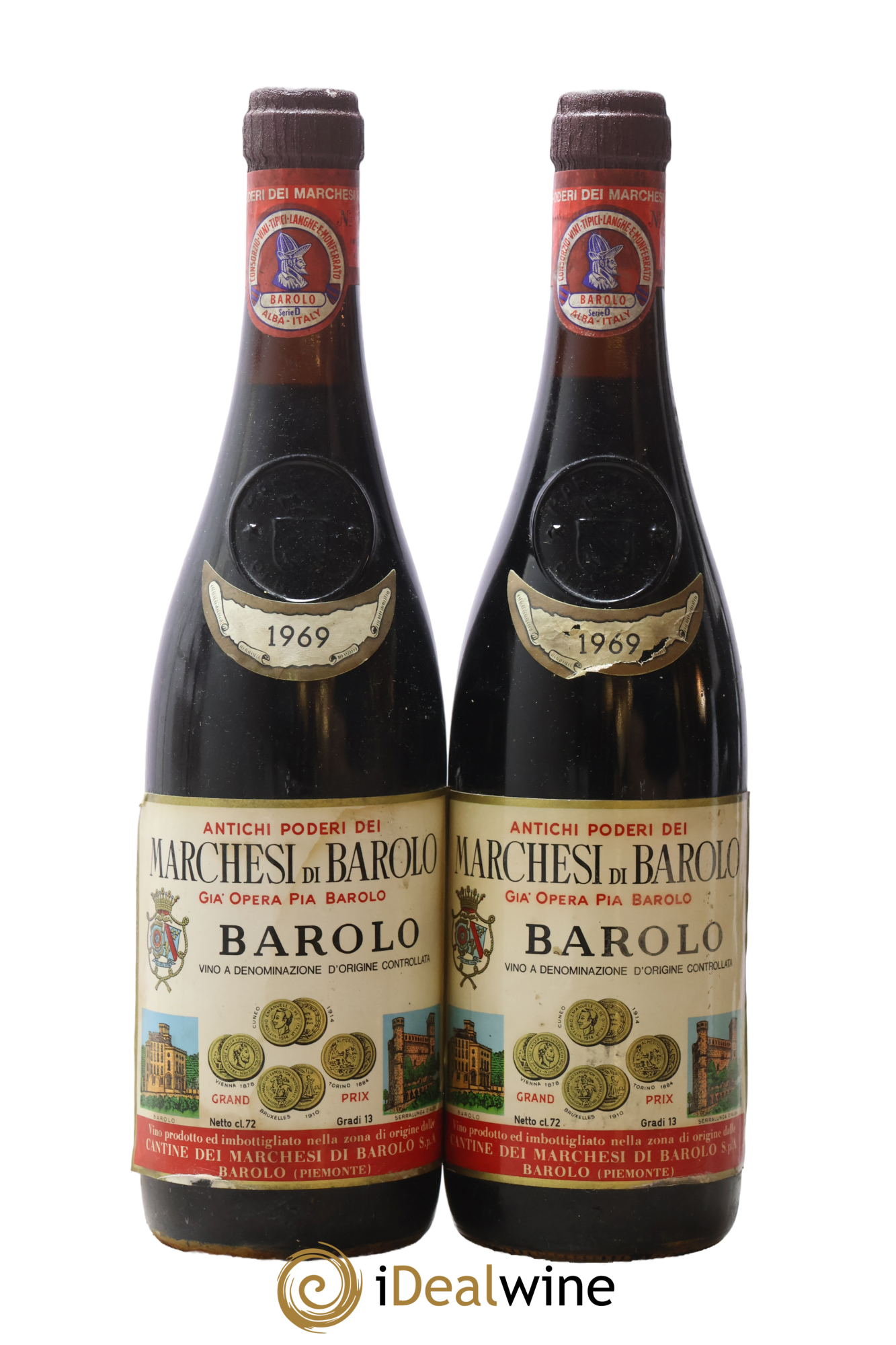 Barolo DOCG Marchesi di Barolo 1969 - Lot of 2 bottles - 0