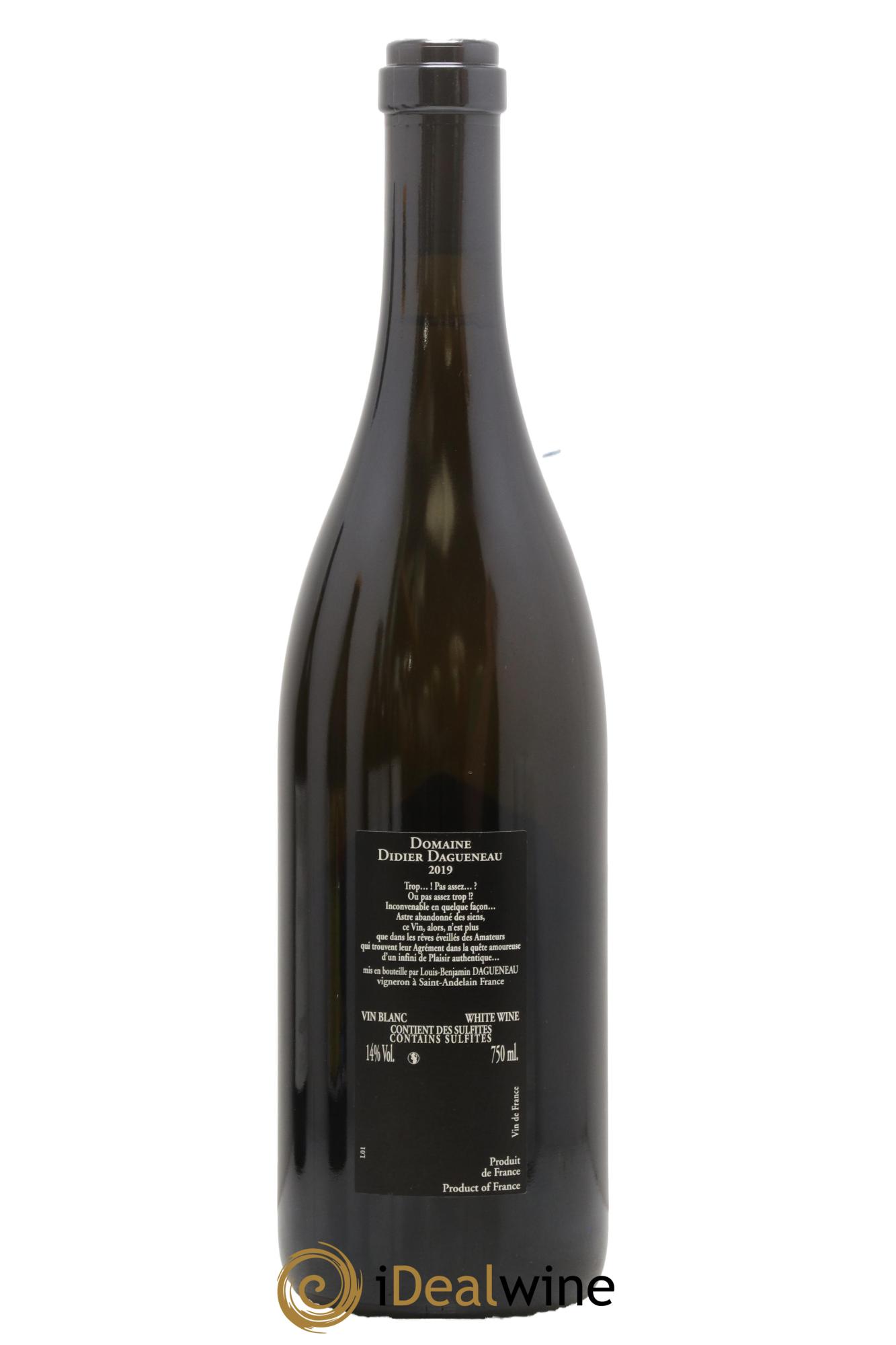 Vin de France (anciennement Pouilly-Fumé) Silex Dagueneau (Domaine Didier - Louis-Benjamin) 2019 - Lot de 1 bouteille - 1