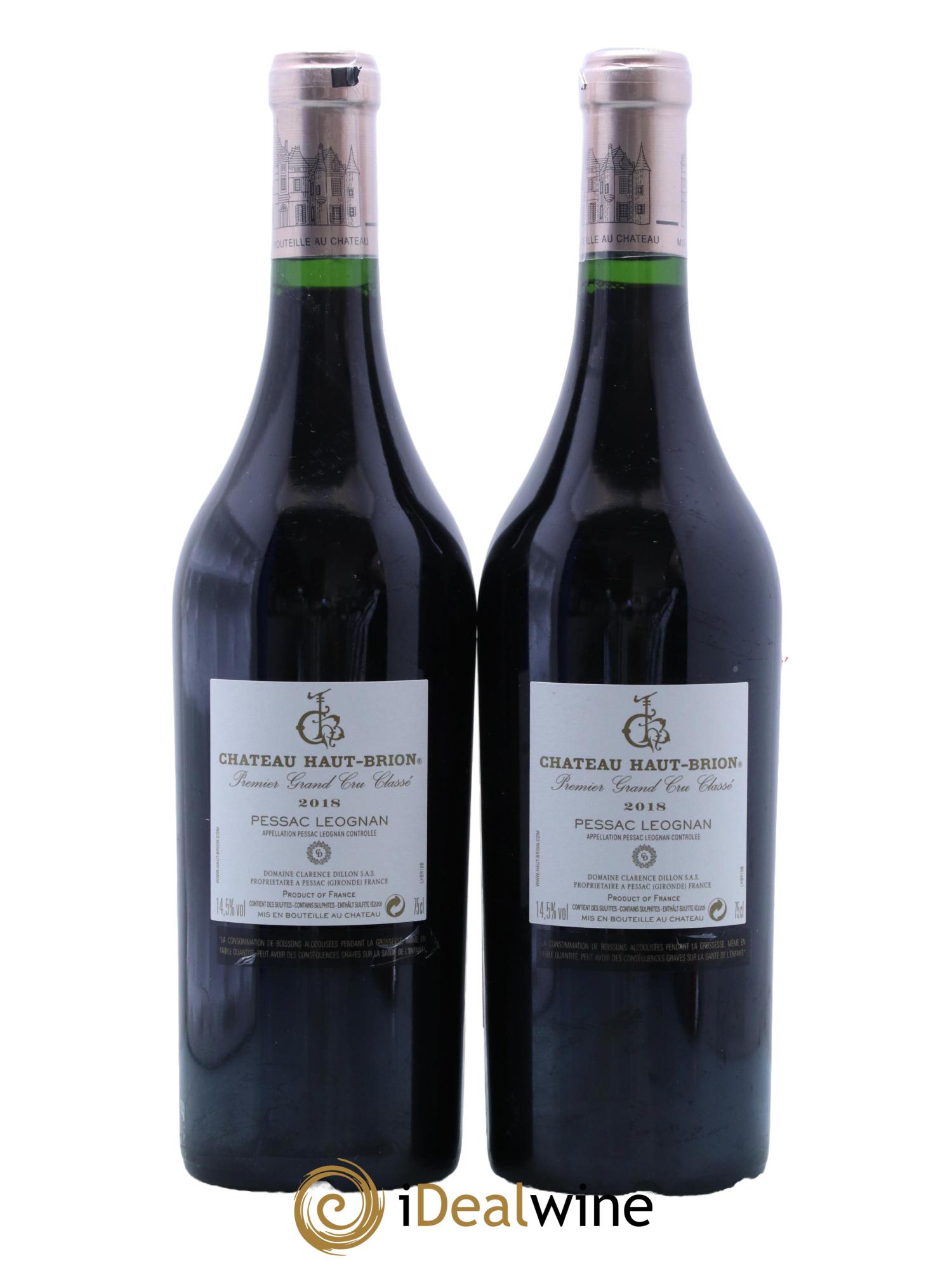 Château Haut Brion 1er Grand Cru Classé 2018 - Lotto di 2 bottiglie - 1