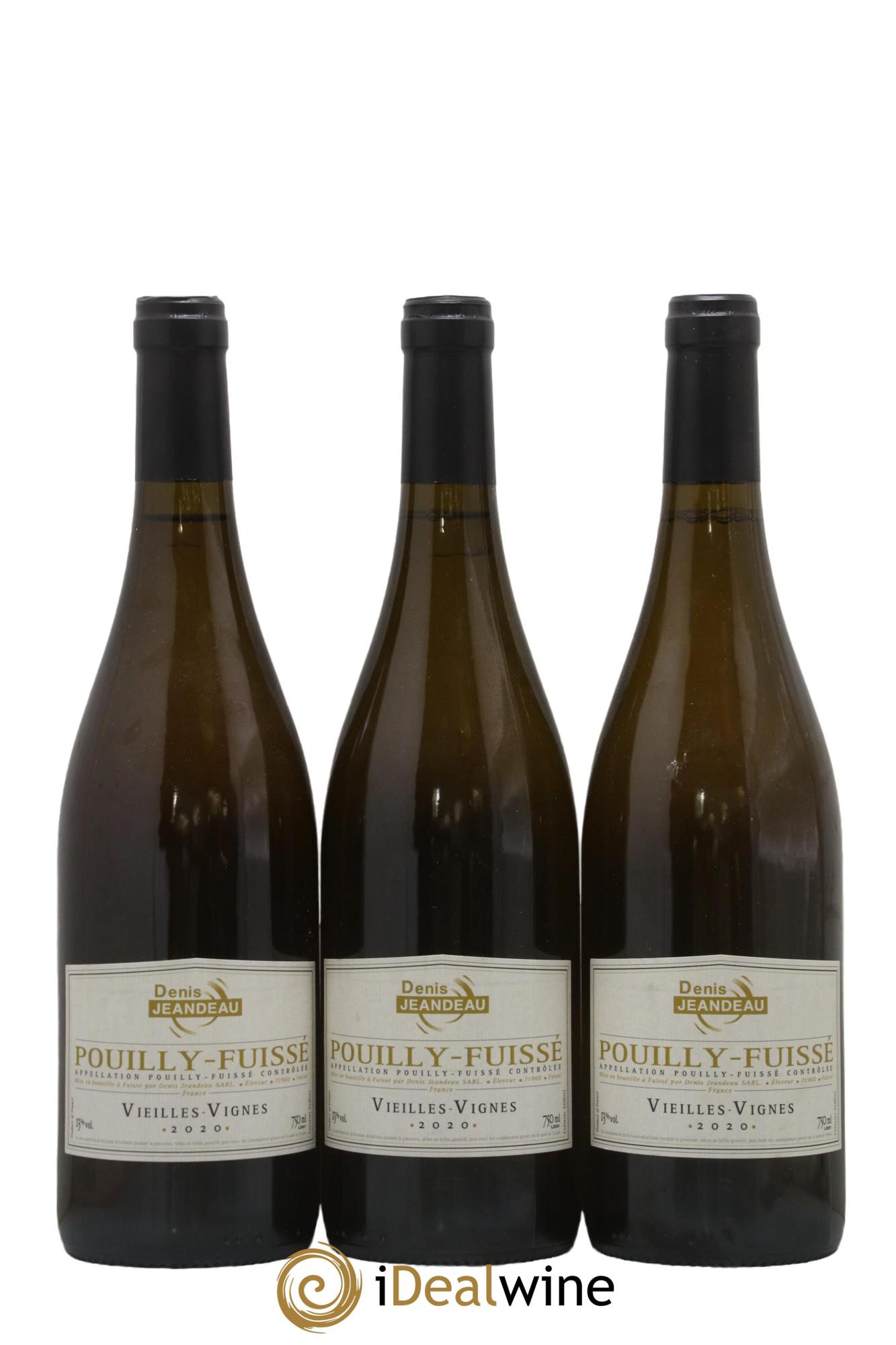 Pouilly-Fuissé Vieilles Vignes Denis Jeandeau 2020 - Lot de 3 bouteilles - 0