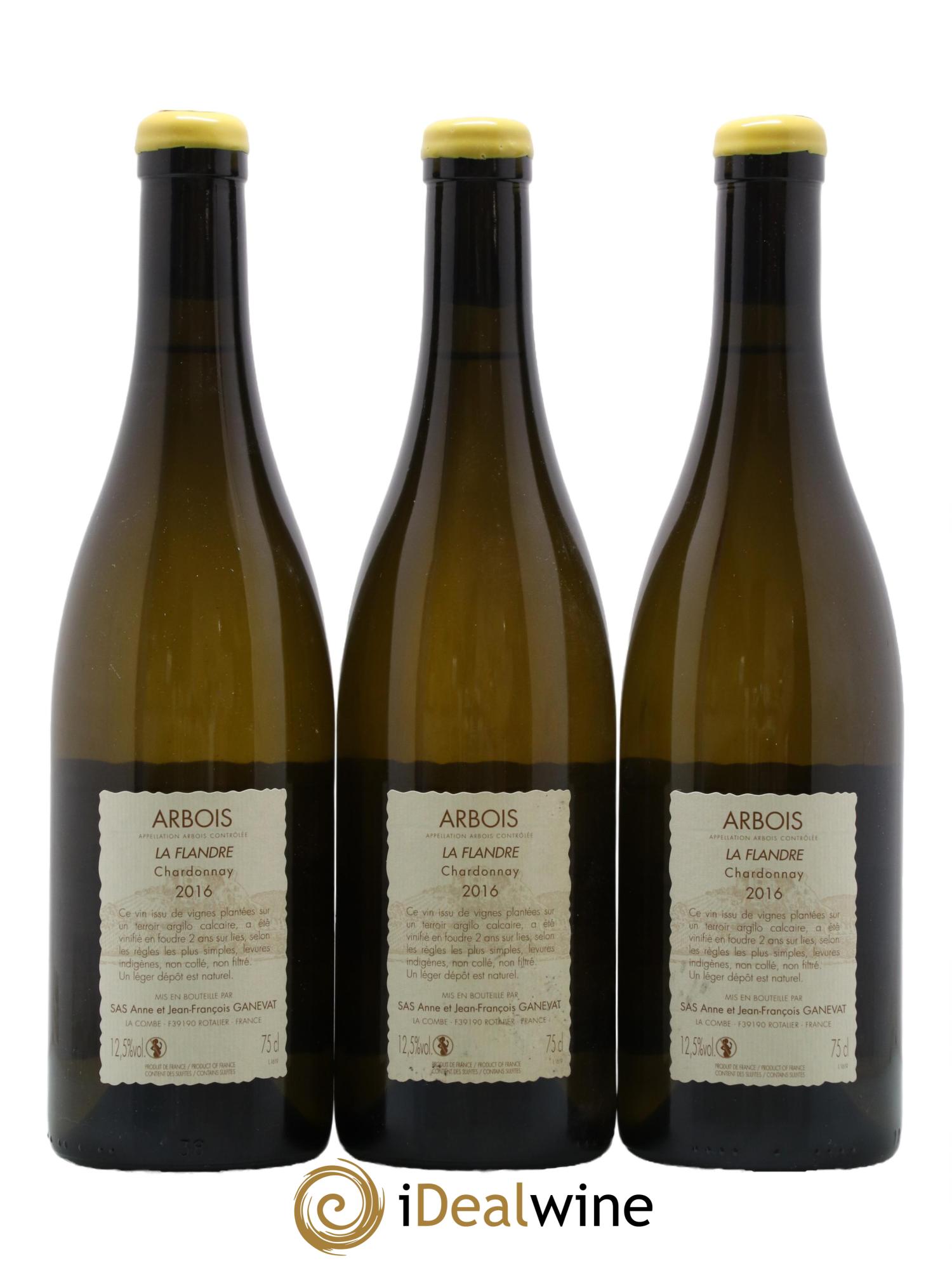 Arbois La Flandre Anne et Jean François Ganevat 2016 - Lot of 3 bottles - 1