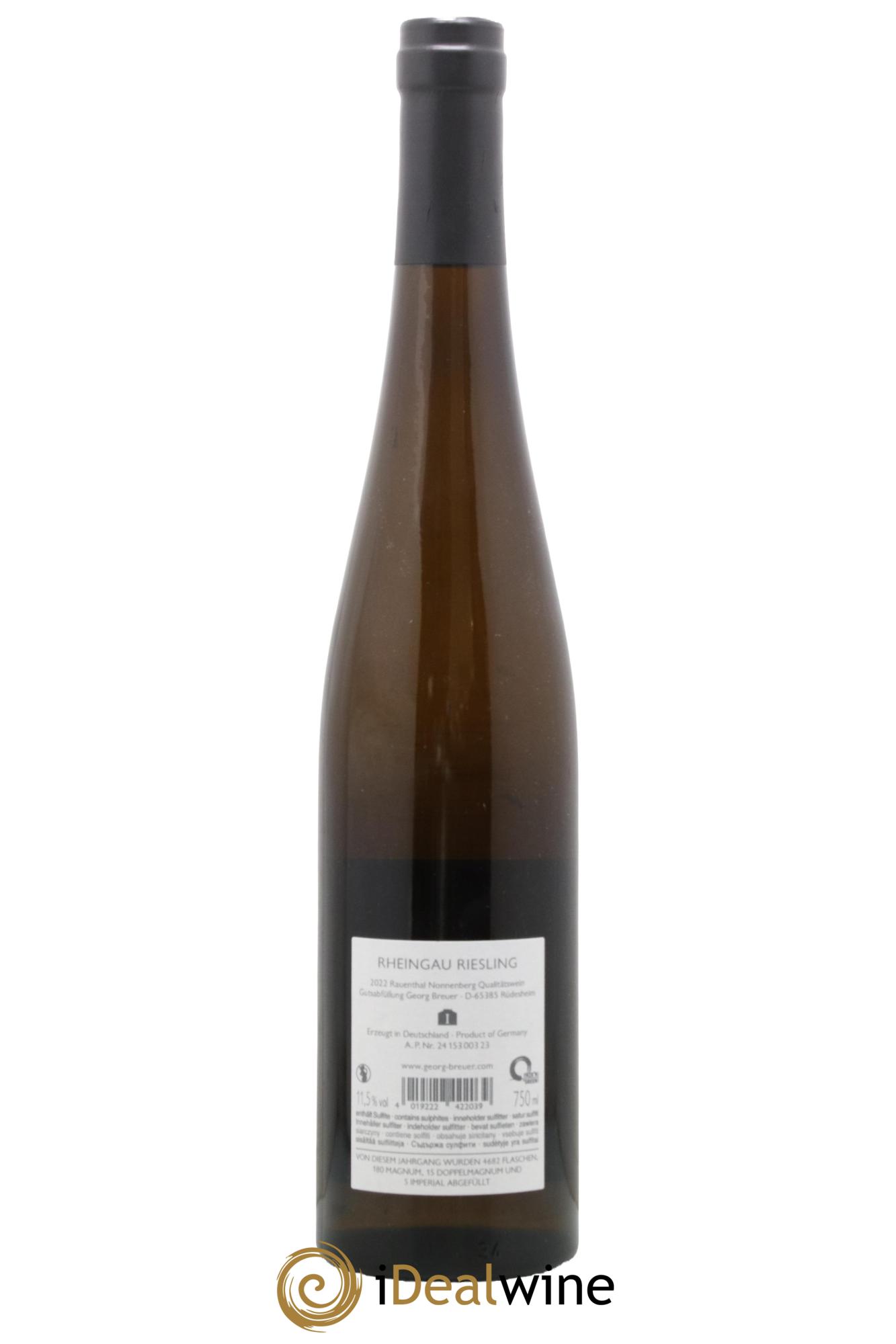Allemagne Mosel-Saar Rauenthaler Nonnenberg Weiss Georg Breuer 2022 - Lot de 1 bouteille - 1
