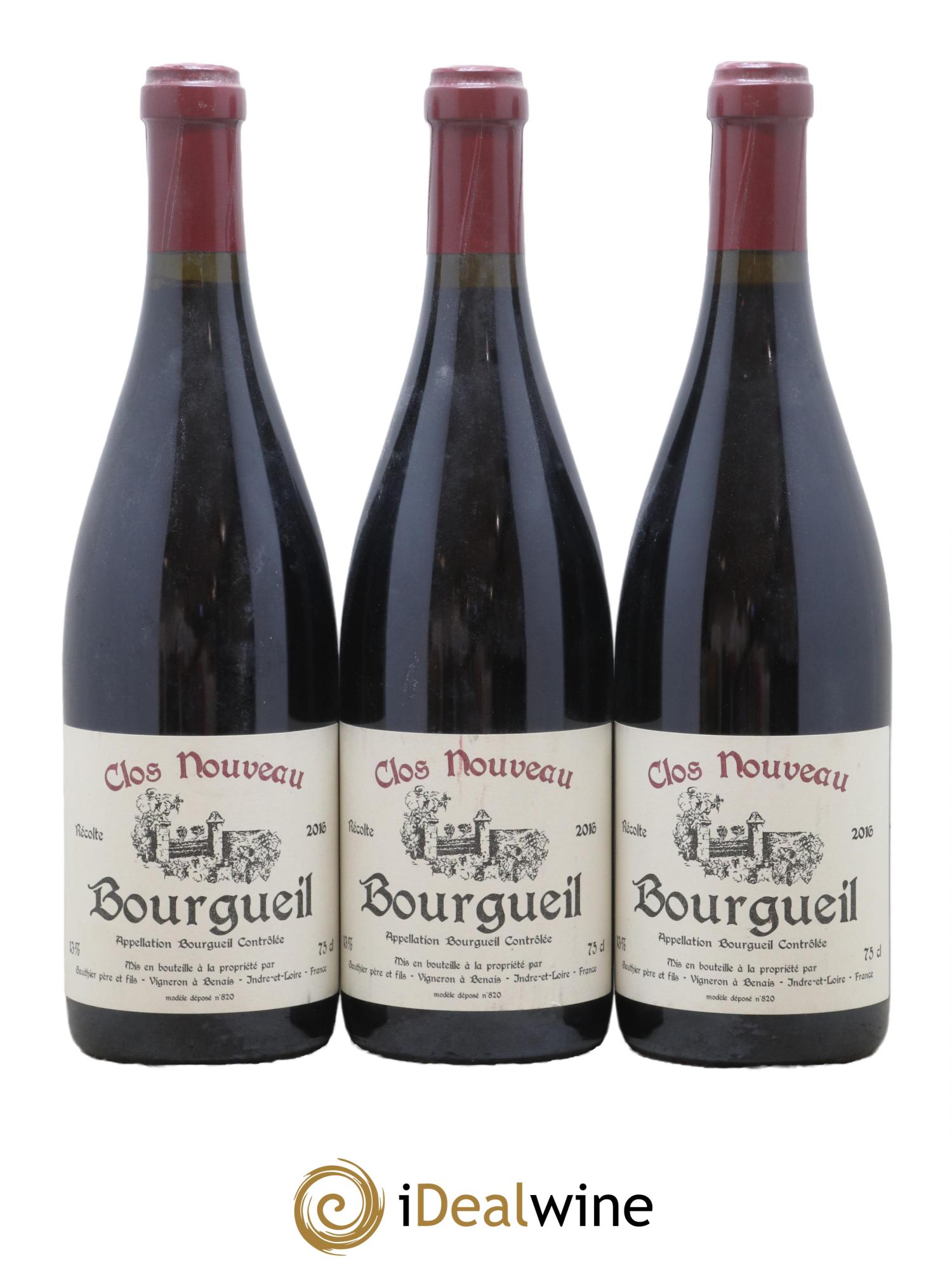 Bourgueil Clos Nouveau Domaine du Bel Air 2016 - Lot de 3 bouteilles - 0