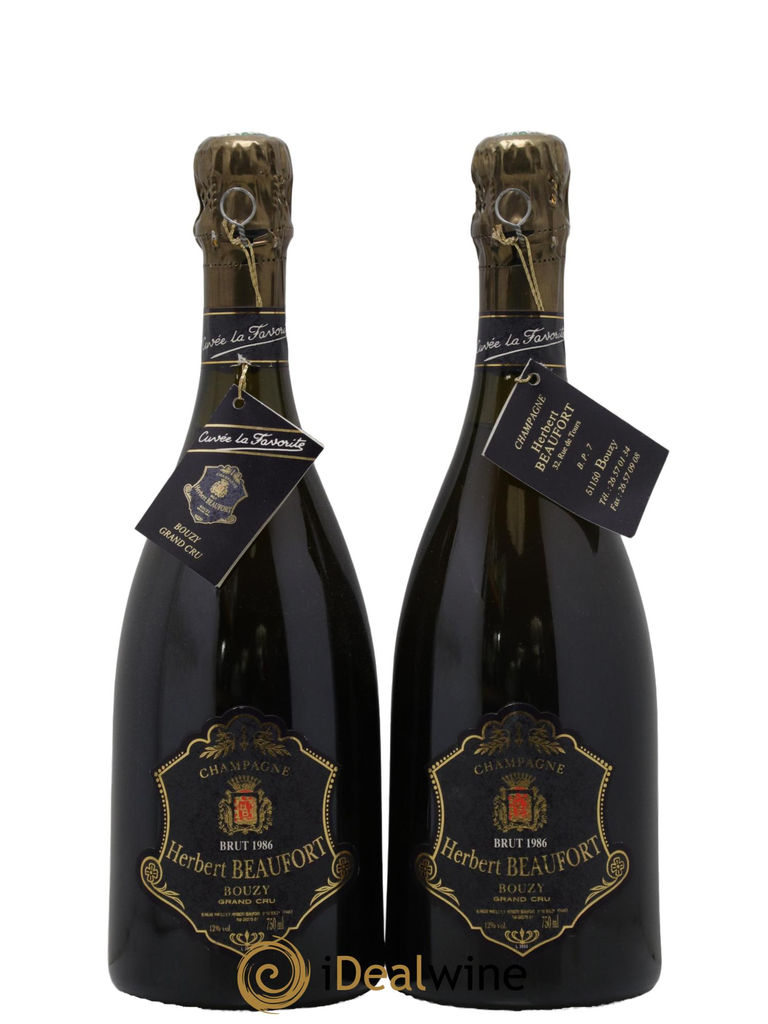 Bouzy Cuvée la Favorite Herbert Beaufort 1986 - Lot de 2 bouteilles - 0