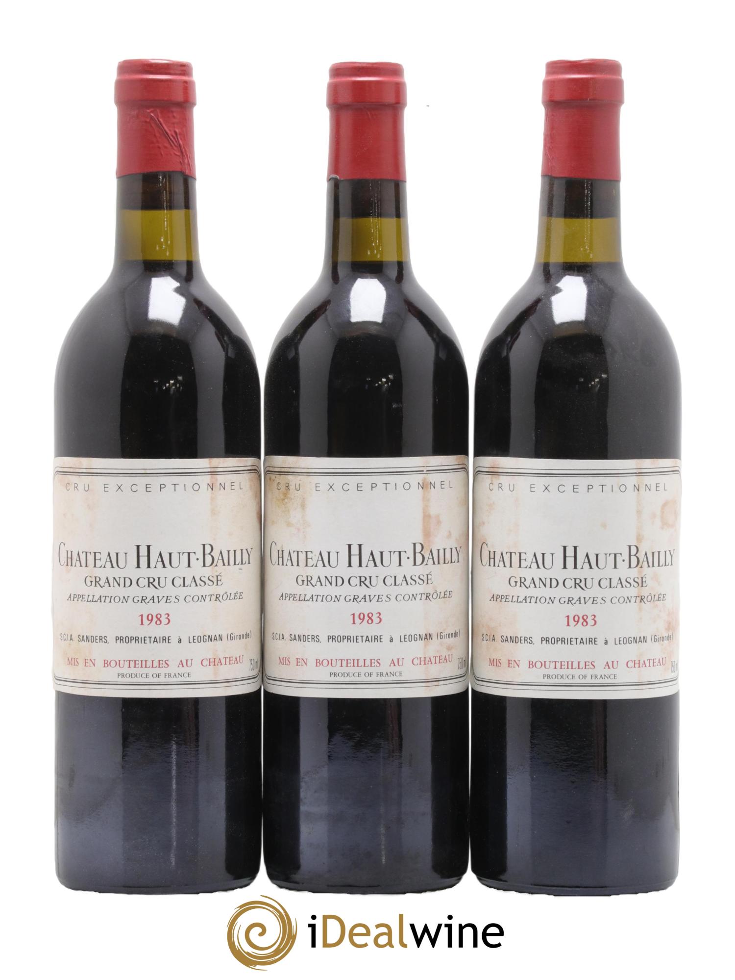 Château Haut-Bailly Cru Classé de Graves 1983 - Lot de 3 bouteilles - 0