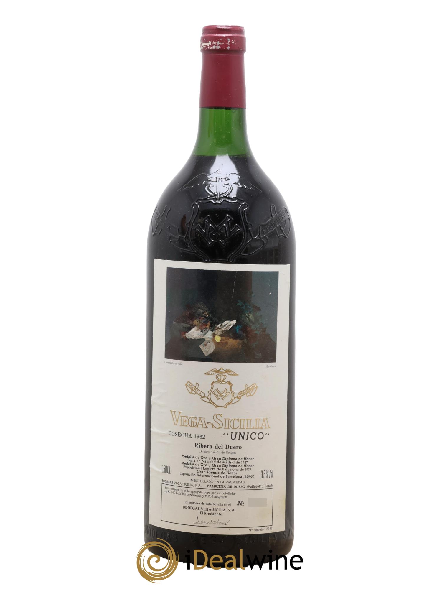 Ribera Del Duero DO Vega Sicilia Unico Famille Alvarez 1962 - Lot de 1 magnum - 0