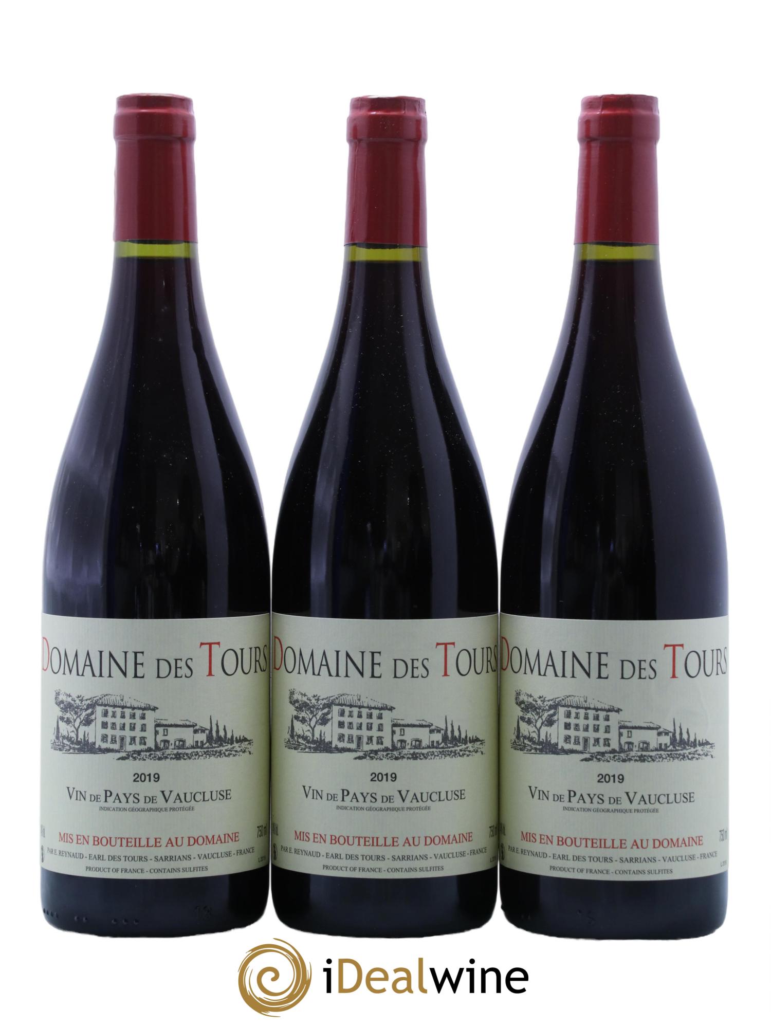 Vaucluse (Vin de Pays de Vaucluse) Domaine des Tours Emmanuel Reynaud 2019 - Lot de 3 bouteilles - 0
