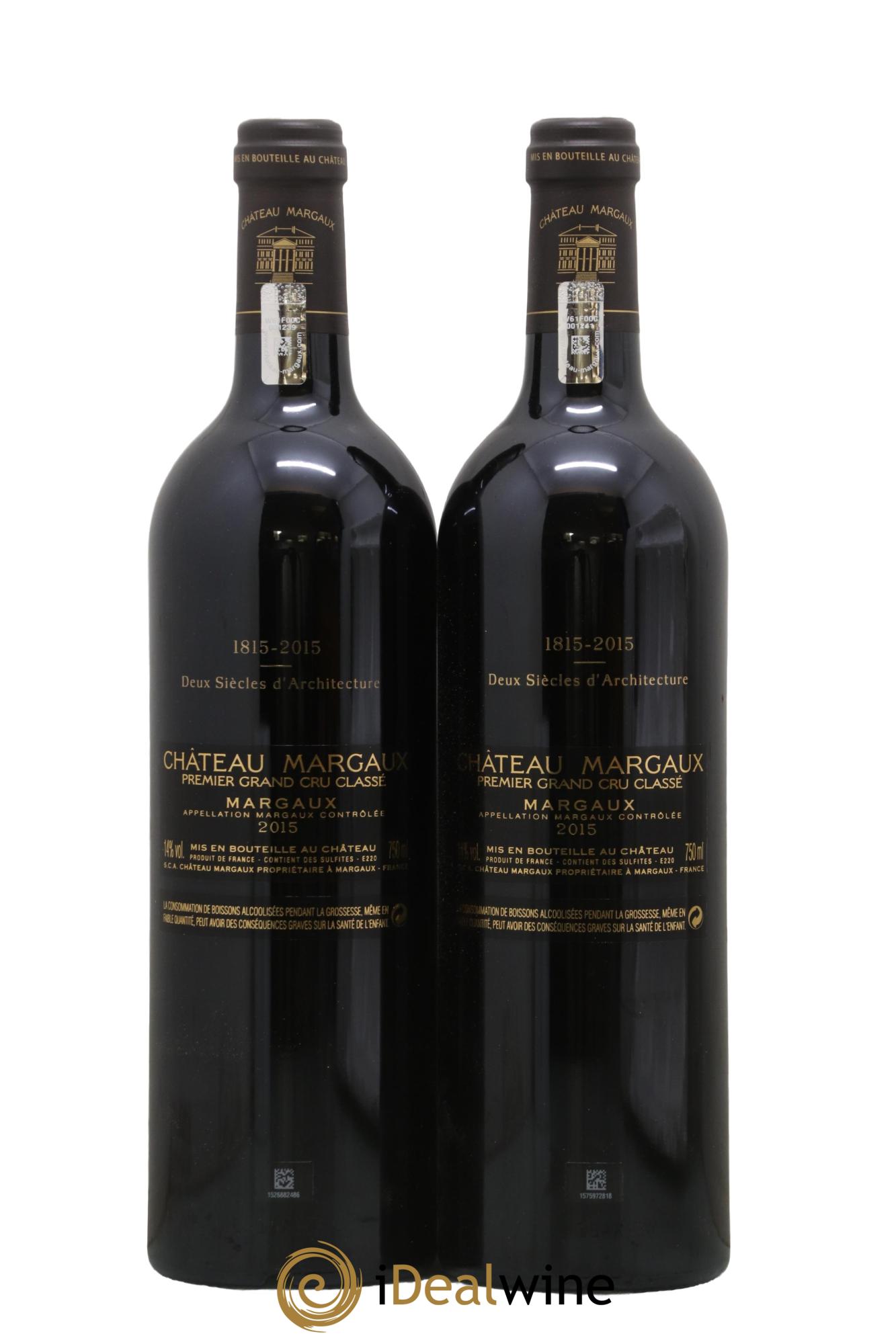Château Margaux 1er Grand Cru Classé 2015 - Lotto di 2 bottiglie - 1