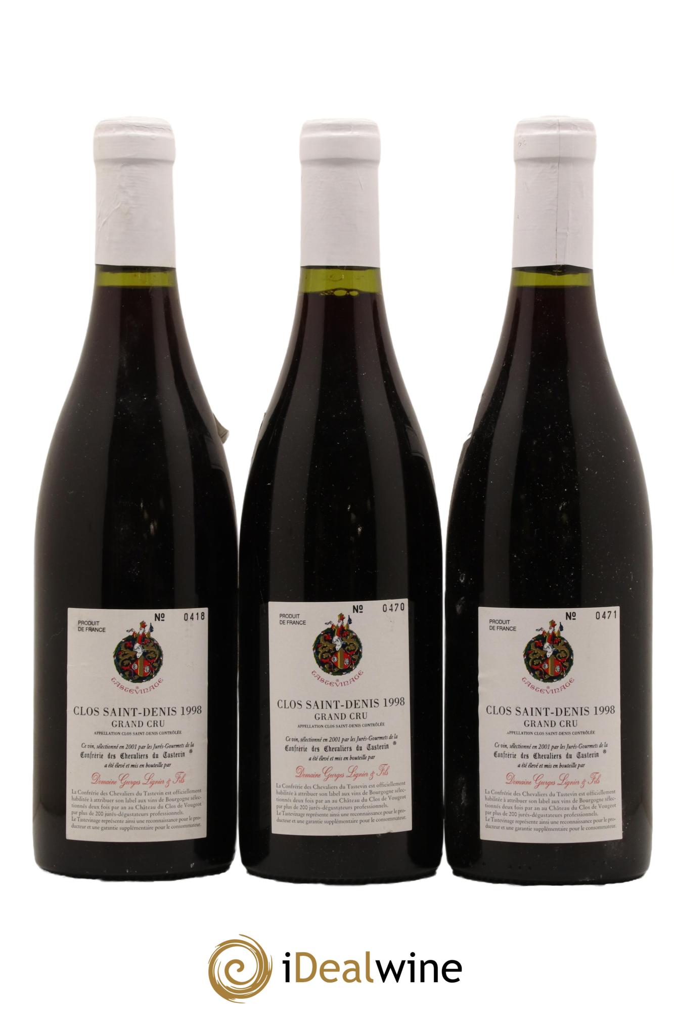 Clos Saint-Denis Grand Cru Georges Lignier (Domaine) 1998 - Lot de 3 bouteilles - 1