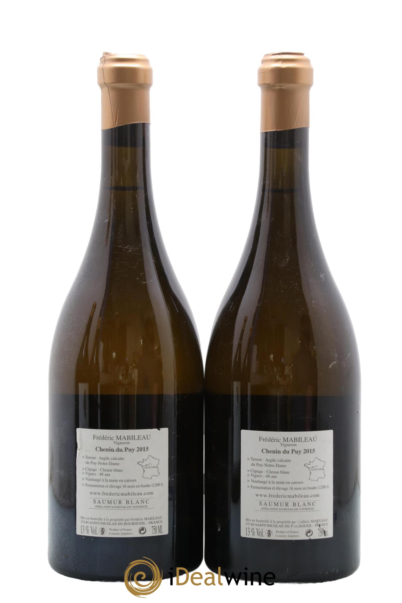 Saumur Chenin Du Puy Frederic Mabileau 2015 - Lot de 2 bouteilles - 1
