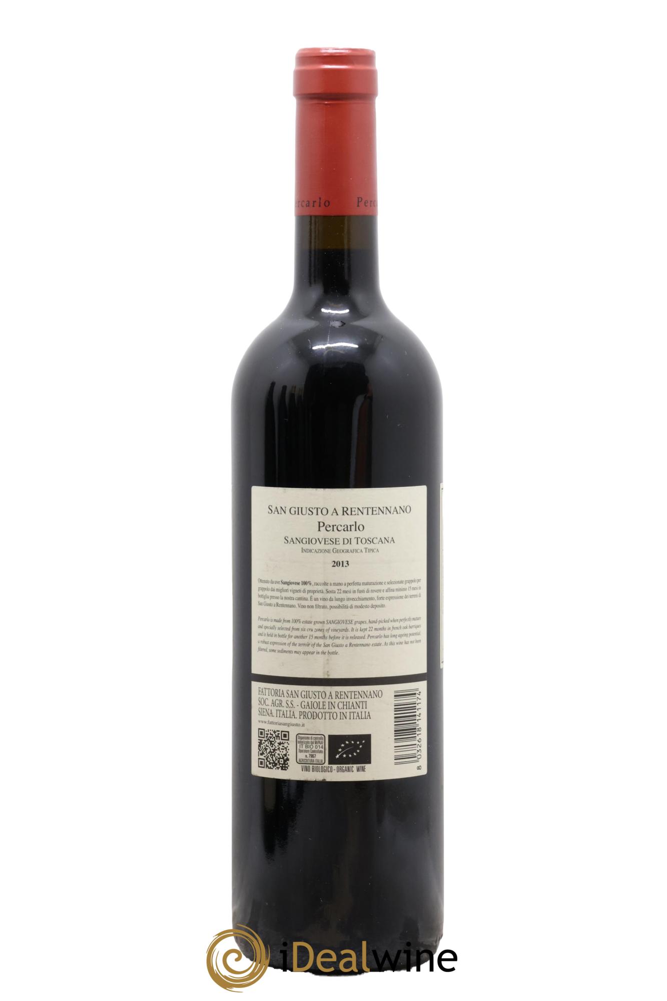 Toscana IGT San Giusto a Rentennano Percarlo Famille Martini di Cigala 2013 - Lot de 1 bouteille - 1