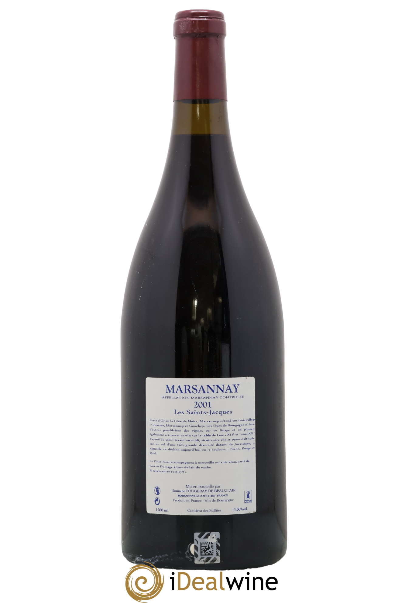 Marsannay Les Saint-Jacques Fougeray de Beauclair 2001 - Lot de 1 magnum - 1