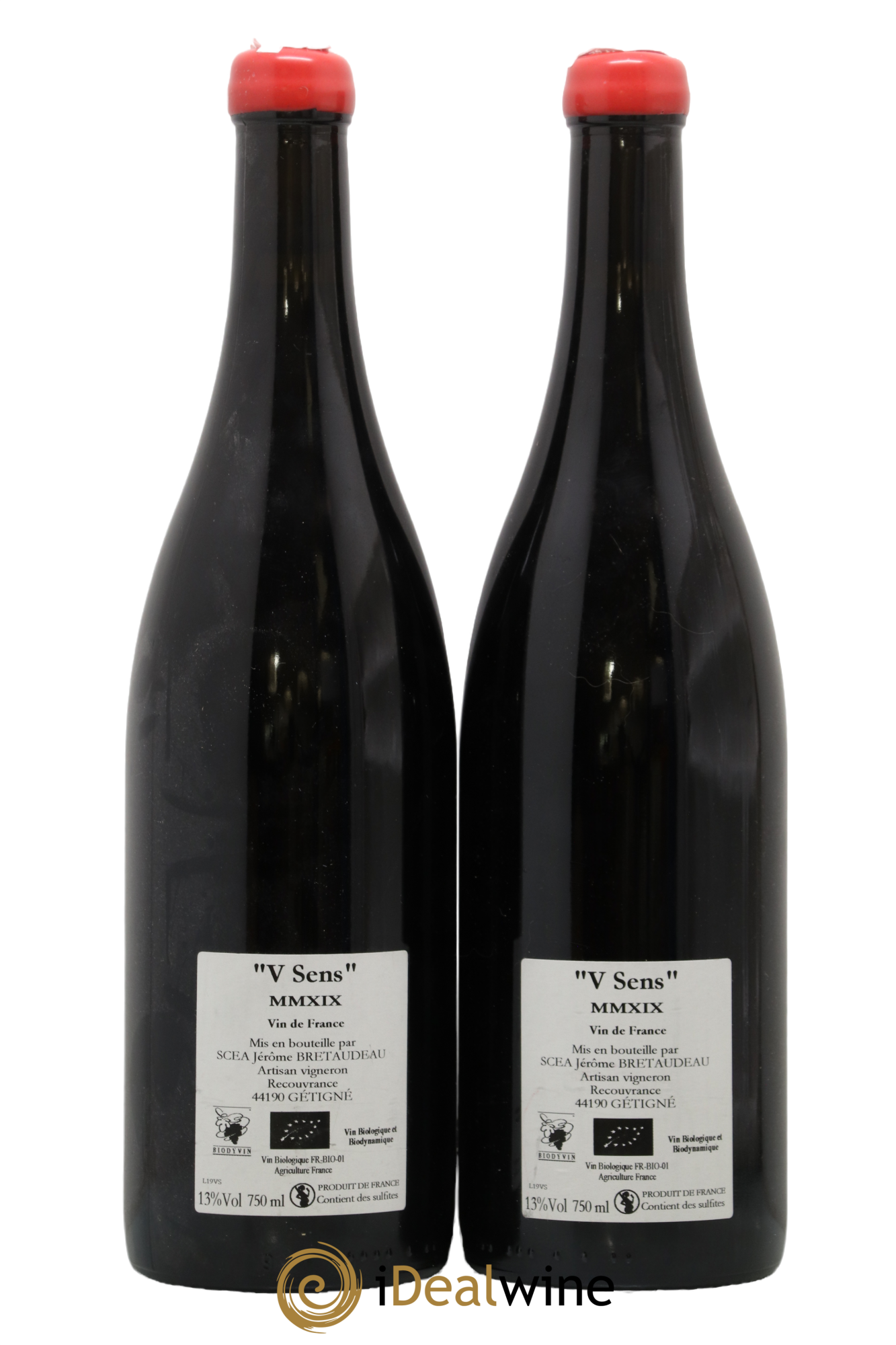 Vin de France V Sens Jérôme Bretaudeau - Domaine de Bellevue 2019 - Lot of 2 bottles - 1
