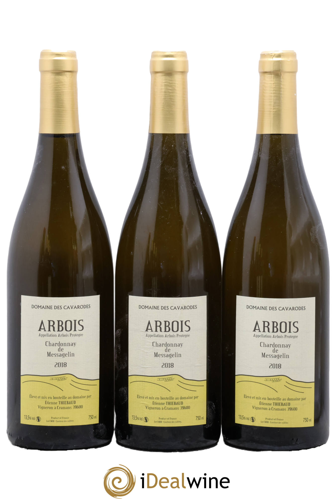 Arbois Chardonnay de Messagelin Cavarodes (Domaine des) - Etienne Thiébaud 2018 - Posten von 3 Flaschen - 0