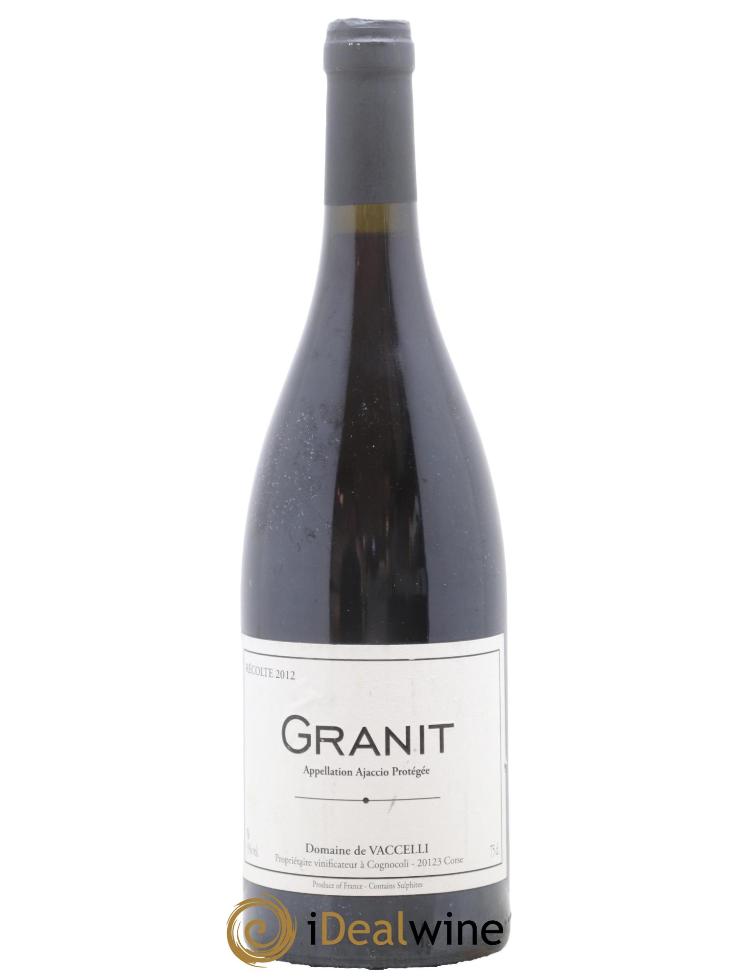 Ajaccio Granit Vaccelli 2012 - Lot de 1 bouteille - 0