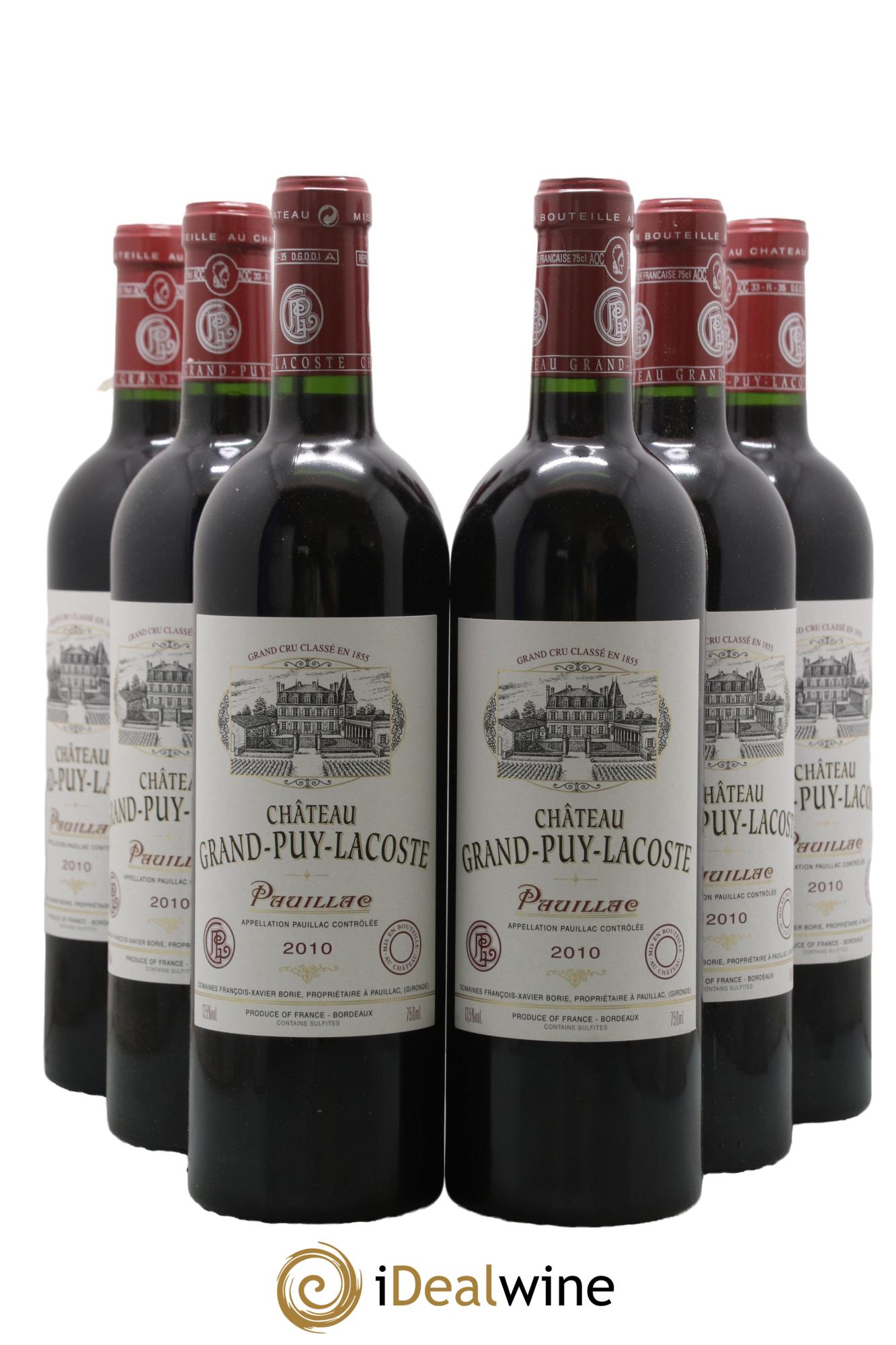 Château Grand Puy Lacoste 5ème Grand Cru Classé 2010 - Lot de 6 bouteilles - 0