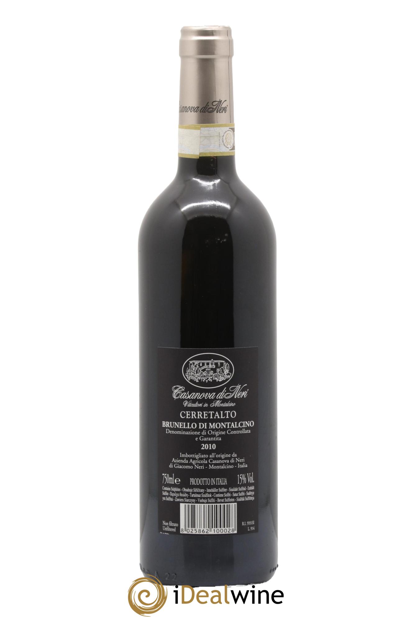 Brunello di Montalcino DOCG Cerretalto Casanova di Neri - Giacomo Neri 2010 - Lotto di 1 bottiglia - 1