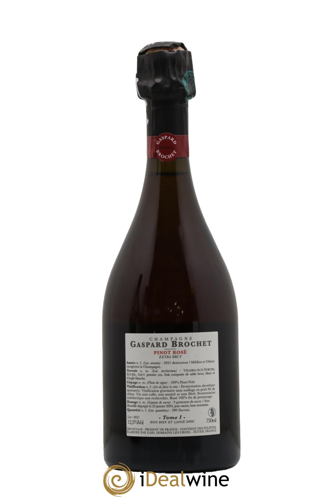 Champagne - Pinot Rosé Tome IV Gaspard Brochet - Lot de 1 bouteille - 1