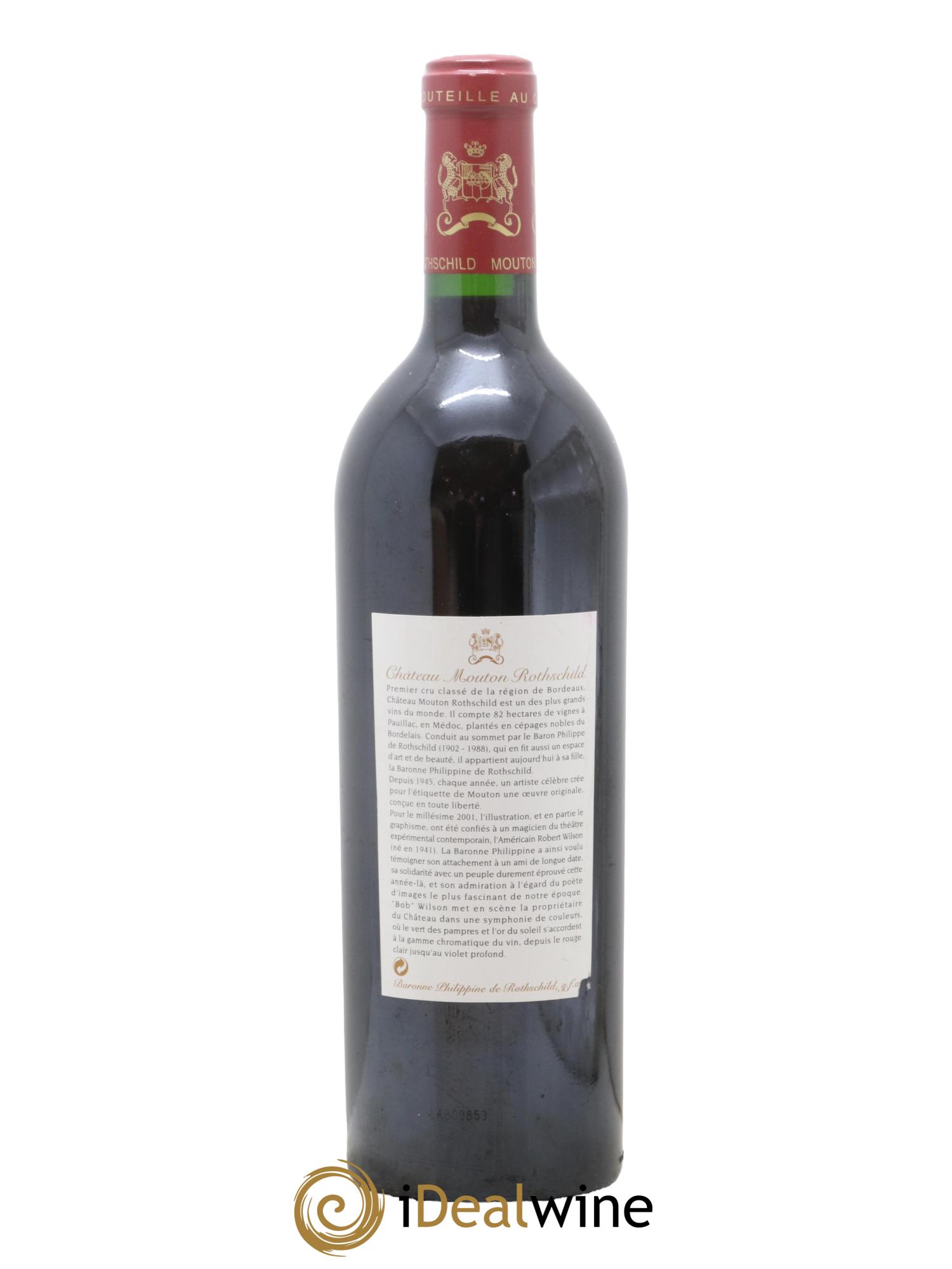 Château Mouton Rothschild 1er Grand Cru Classé 2001 - Lot de 1 bouteille - 1