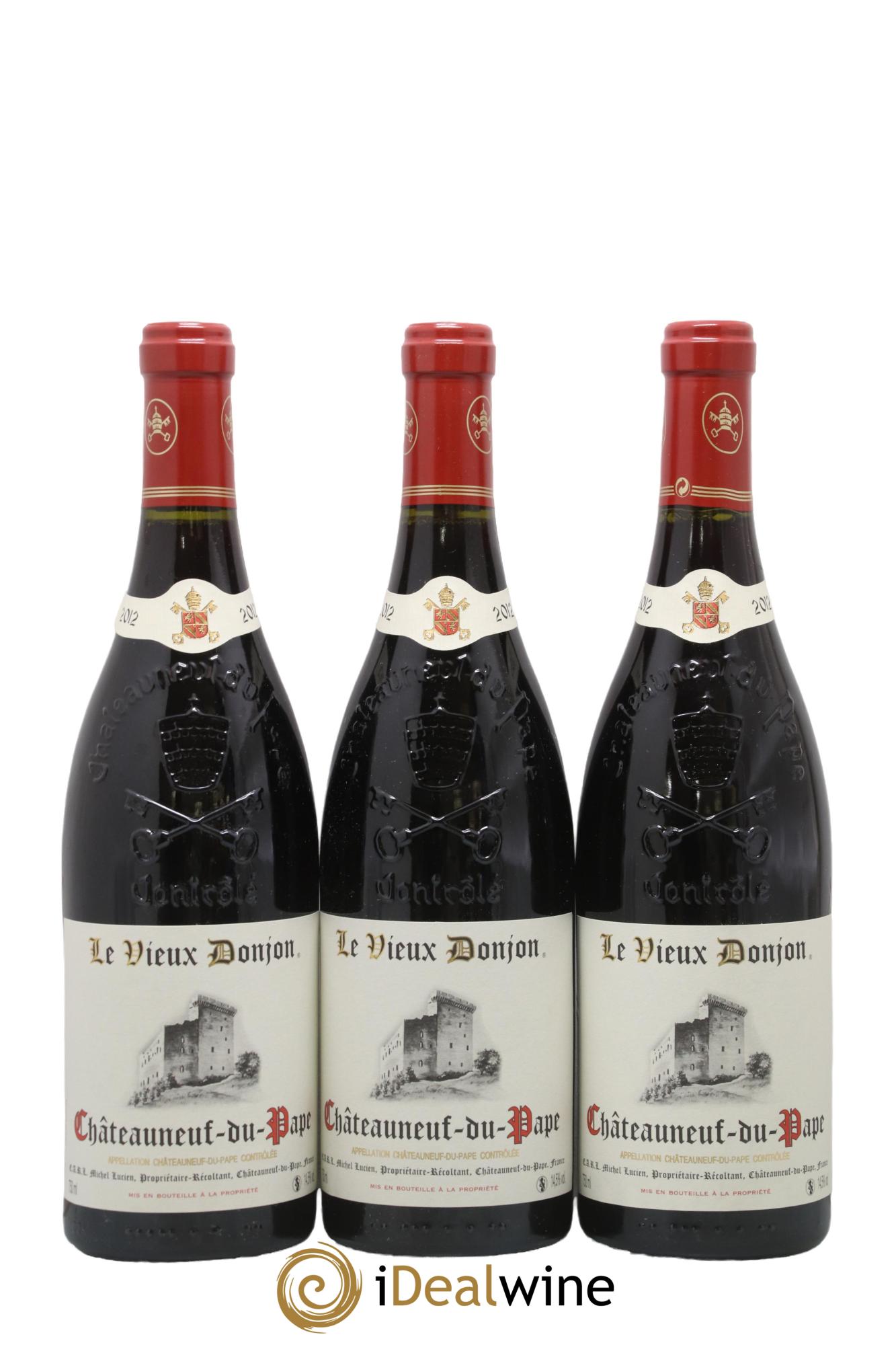 Châteauneuf-du-Pape Le Vieux Donjon Michel Lucien 2012 - Lot de 3 bouteilles - 0
