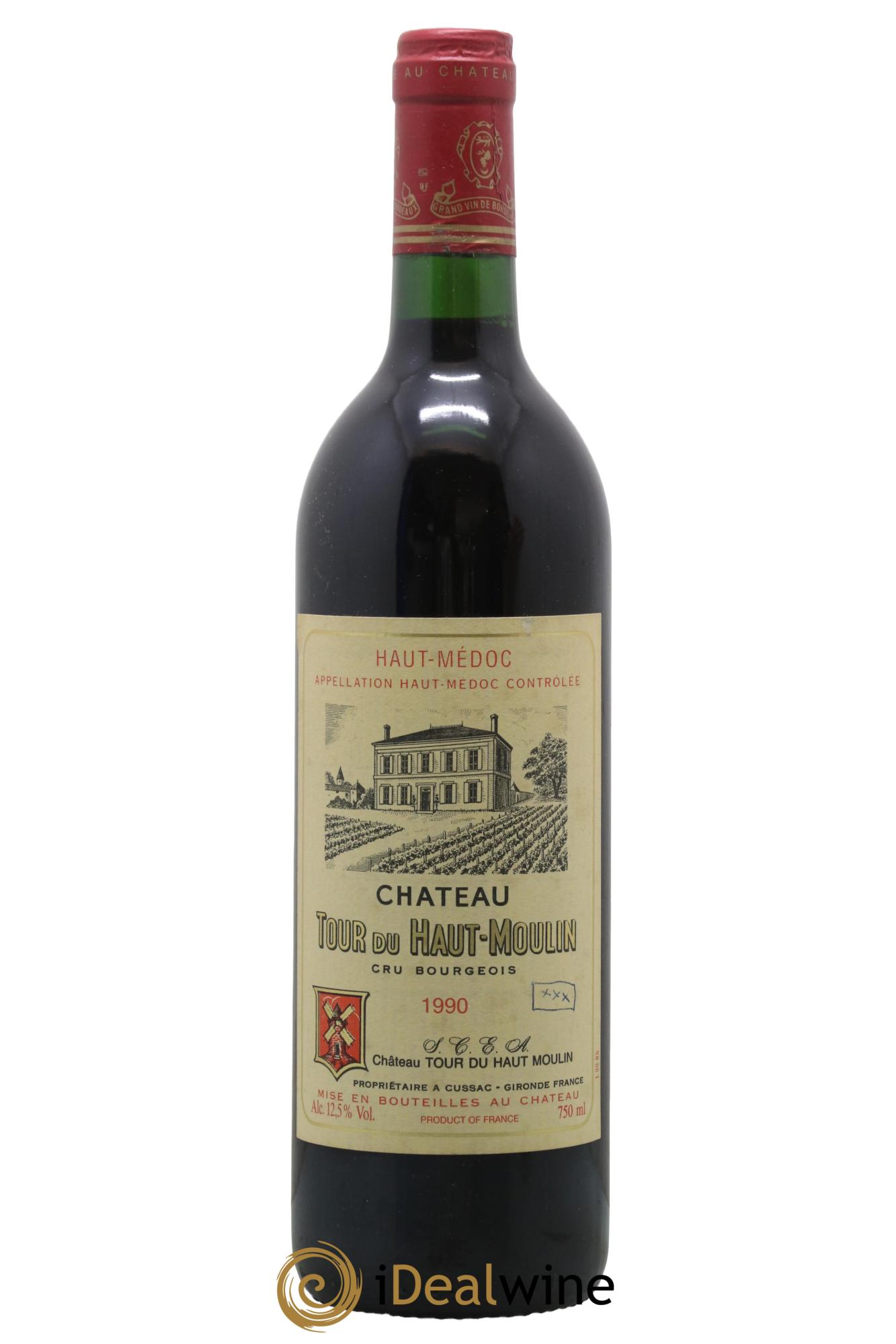 Château Tour du Haut Moulin Cru Bourgeois 1990 - Lot de 1 bouteille - 0