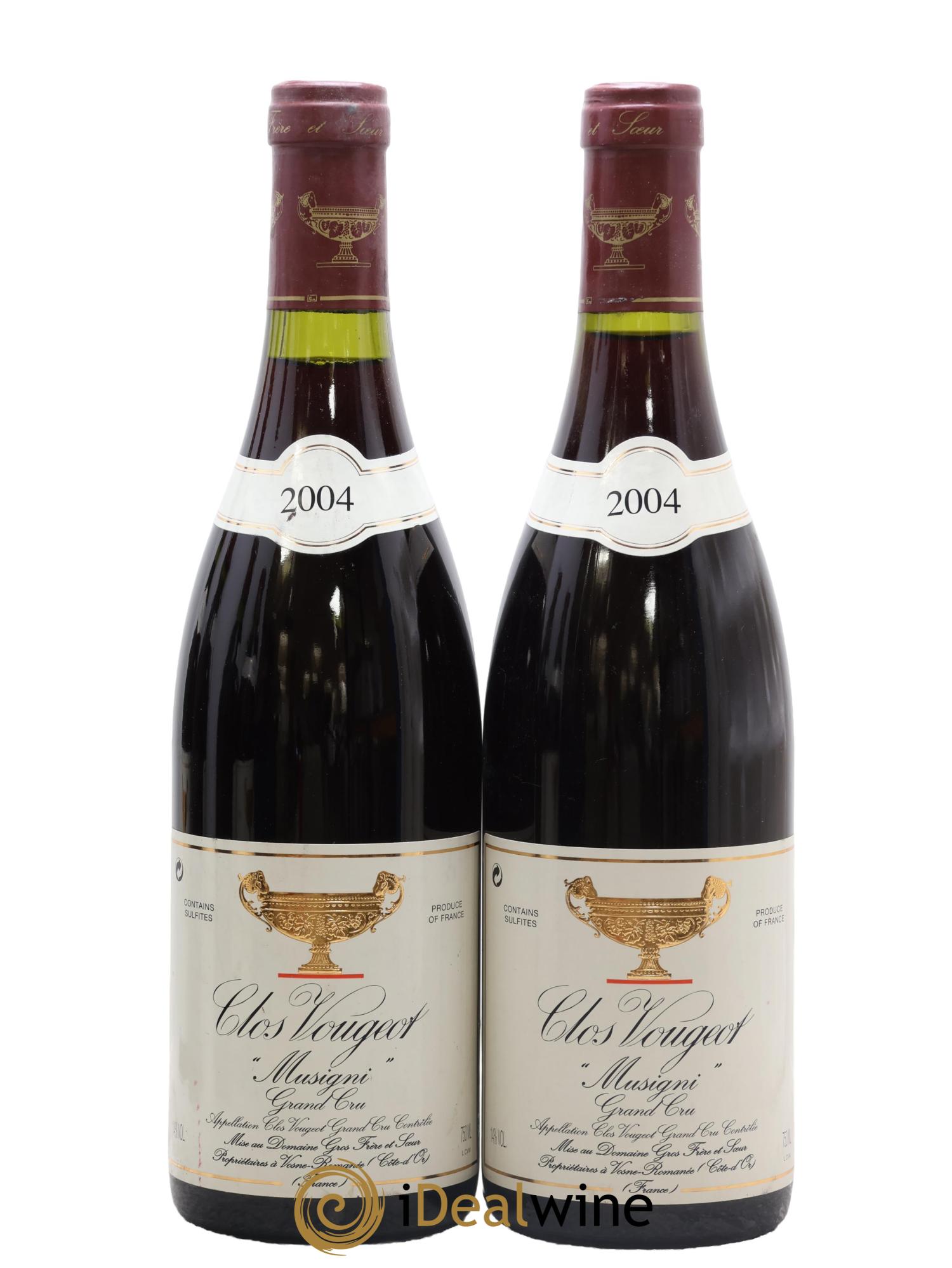 Clos de Vougeot Grand Cru Musigni Gros Frère & Soeur 2004 - Lot de 2 bouteilles - 0