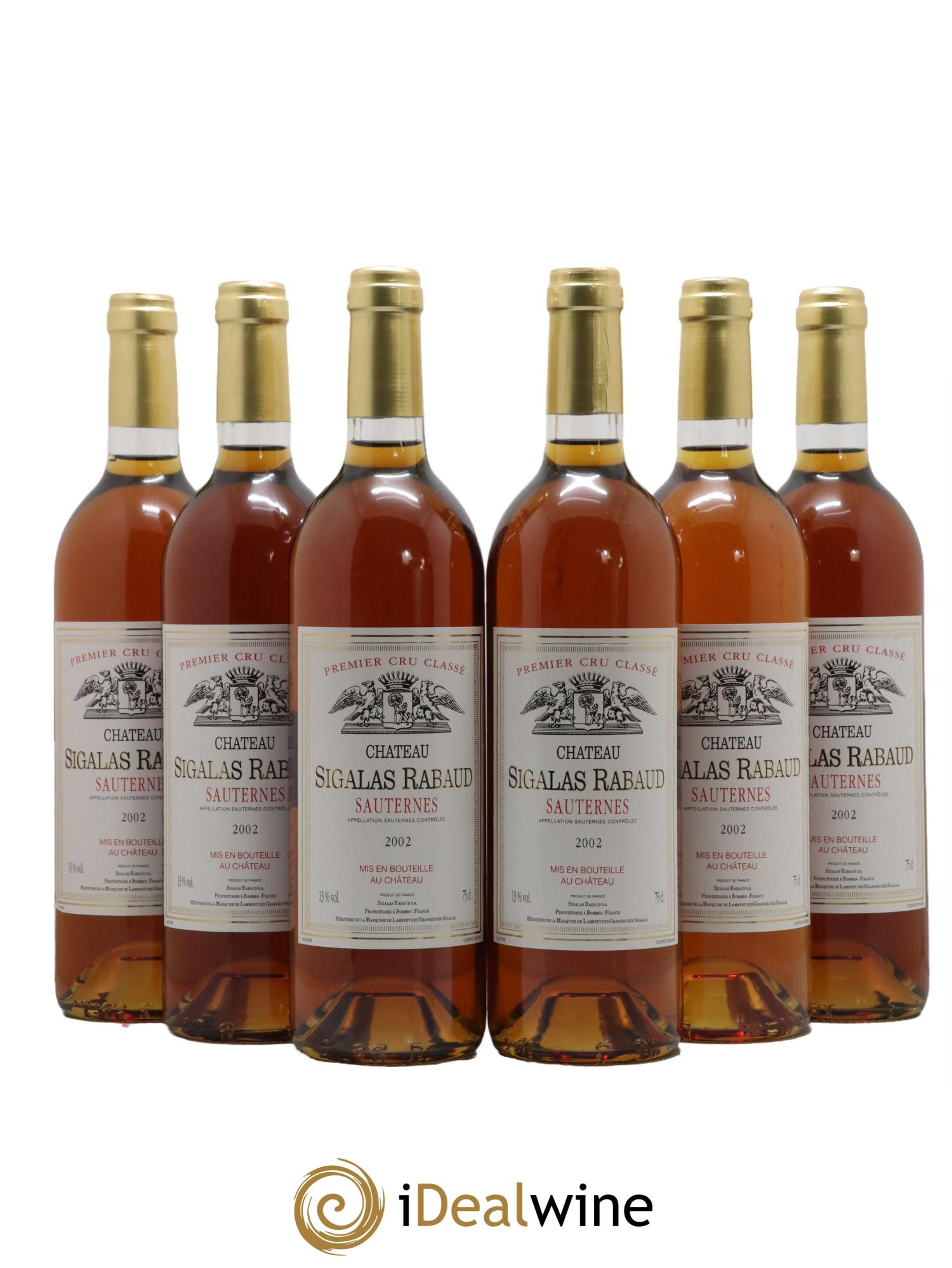 Château Sigalas Rabaud 1er Grand Cru Classé 2002 - Lotto di 6 bottiglie - 0